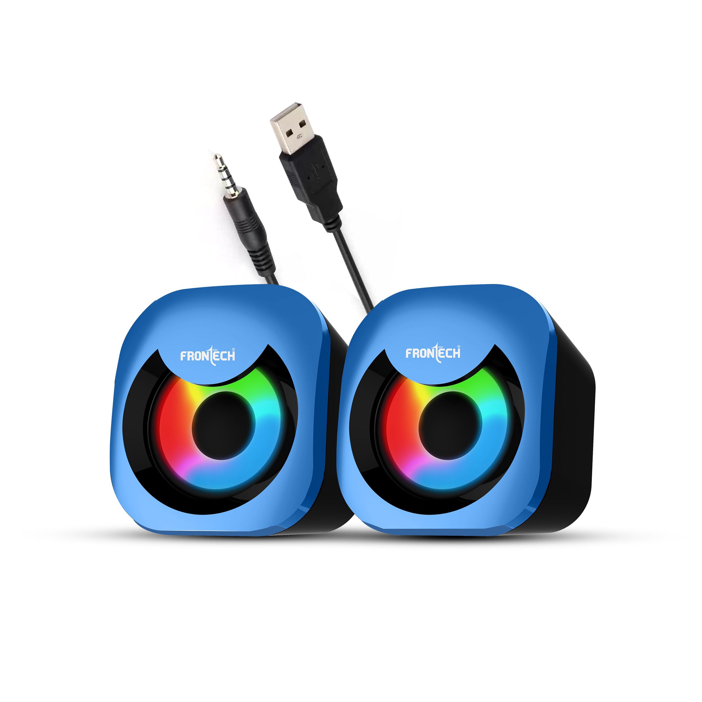 FRONTECH 2.0 Multimedia Speakers | 8W Output | RGB Lighting | USB-Powered | 3.5mm AUX | 1-Year Warranty (SPK-0015)-image-45
