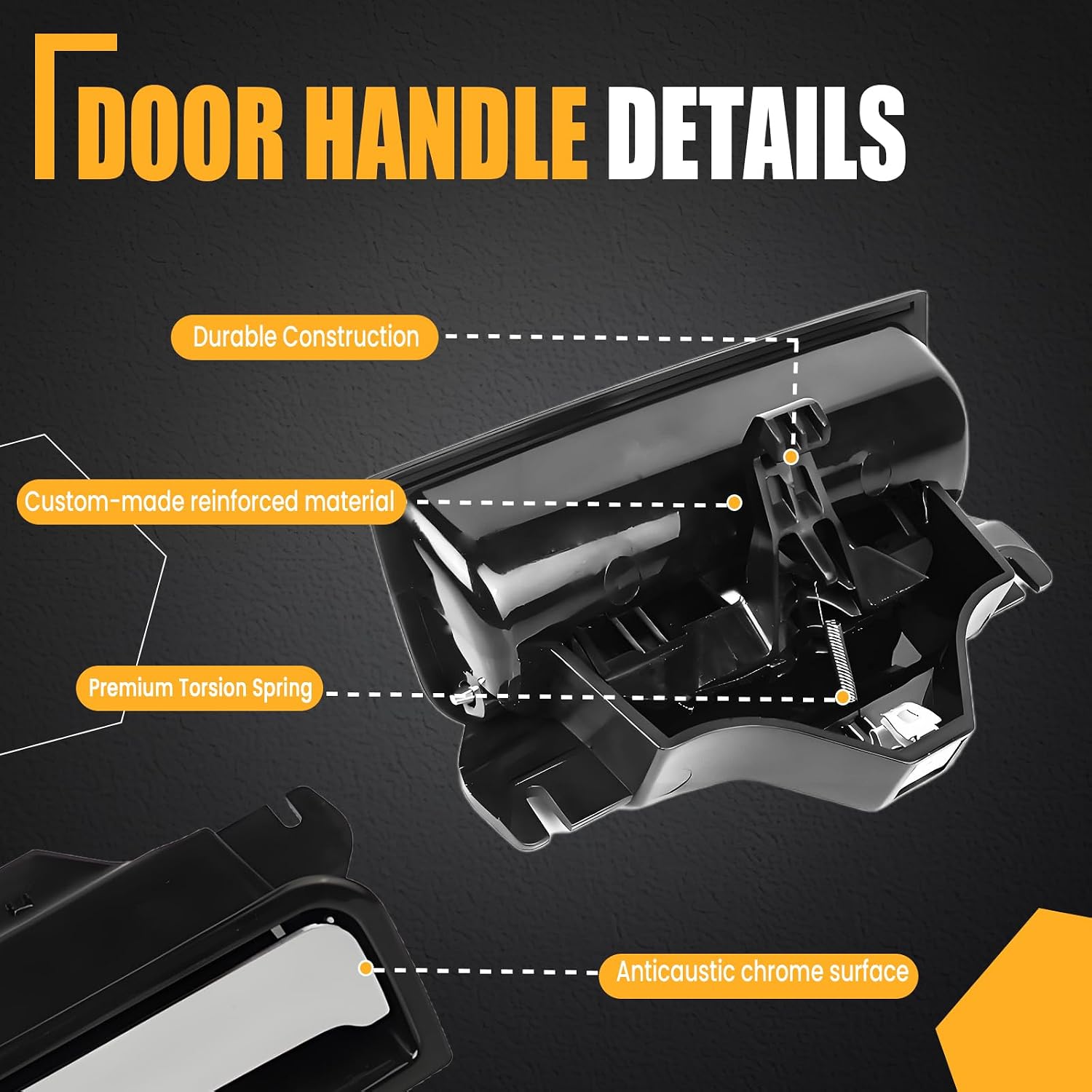 GSPSCN Center Console Latch Chrome | for 2014-2020 GMC Yukon Sierra 1500 2500 3500 Chevy Silverado Suburban Tahoe Armrest Lid Lock | Center Console Lock Handle OEM# 22792217, 22861304