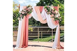 3 Panels Arch Drapery 20Ft Chiffon Wedding Backdrop
