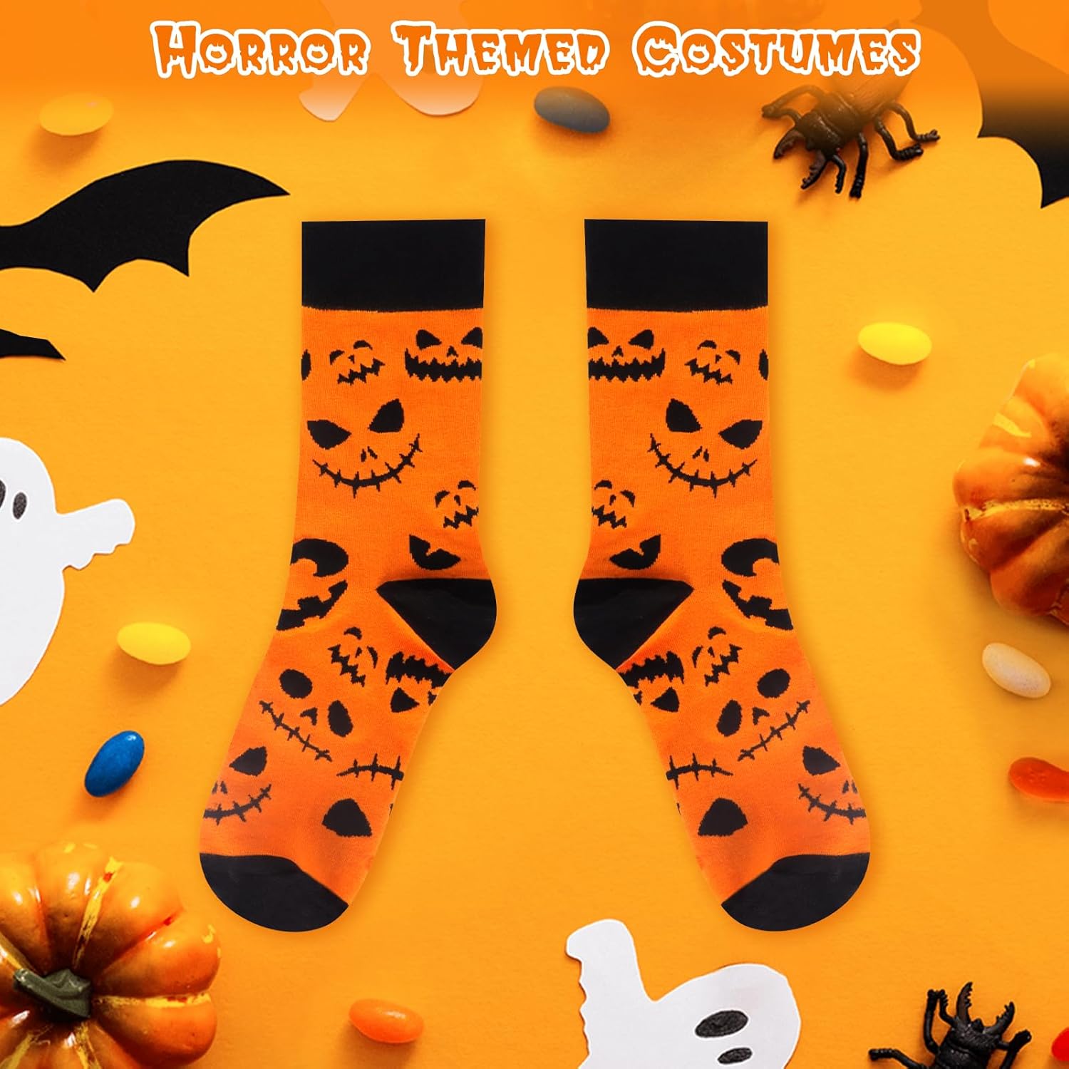 Halloween Funny Socks for Women Men Spooky Horror Pumpkin Socks for Halloween Party Costume Holiday Gifts - Image 5
