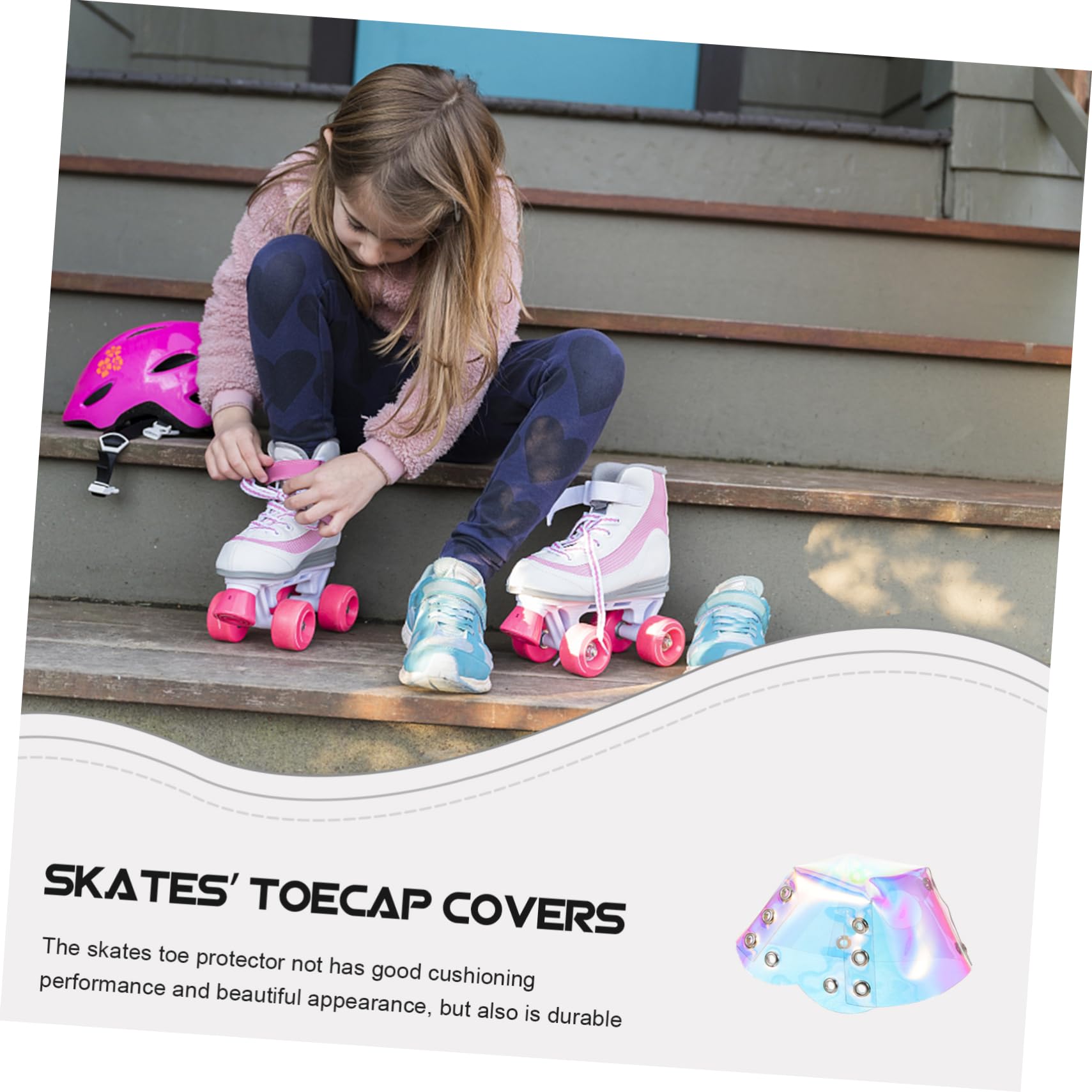 Kisangel Skate-Pads Skate-Schuhe Skateboard Skate-Tool Knöchel-Gel-Ärmel Schlittschuhe zubehör Rollschuhzubehör Skates Schuhüberzug Rollschuh-Zubehör Zehenkappen Rollschuhe PVC