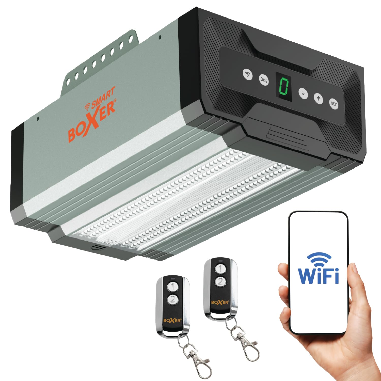 Boxer 5000 Premium® Ouvre-porte de garage Wi-Fi, 1000N, avec 2 télécommandes – Commande via smartphone & tablette, installation facile