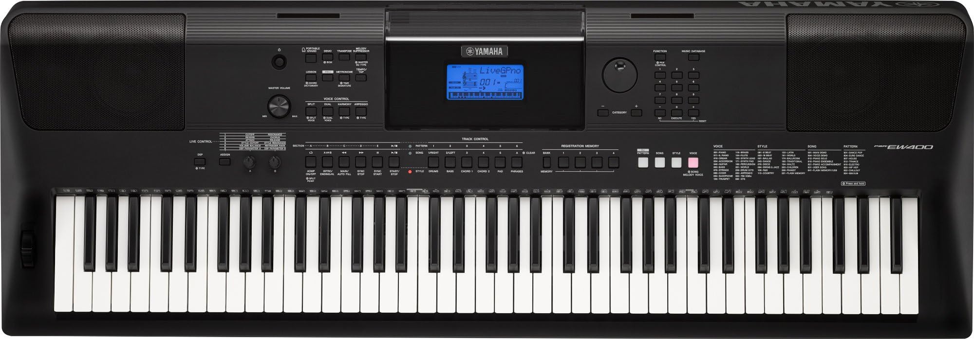 Yamaha PSREW400 76-Key Portable Keyboard with Power Adapter