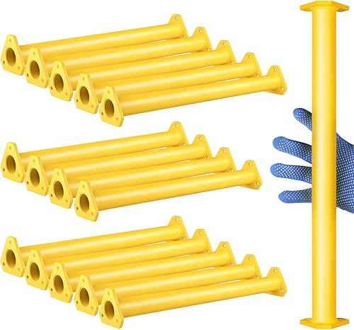 Juego de 15 barras de metal de 16 pulgadas para patio trasero y juego de escalada para niños en interiores y exteriores, juego de 15 (amarillo)