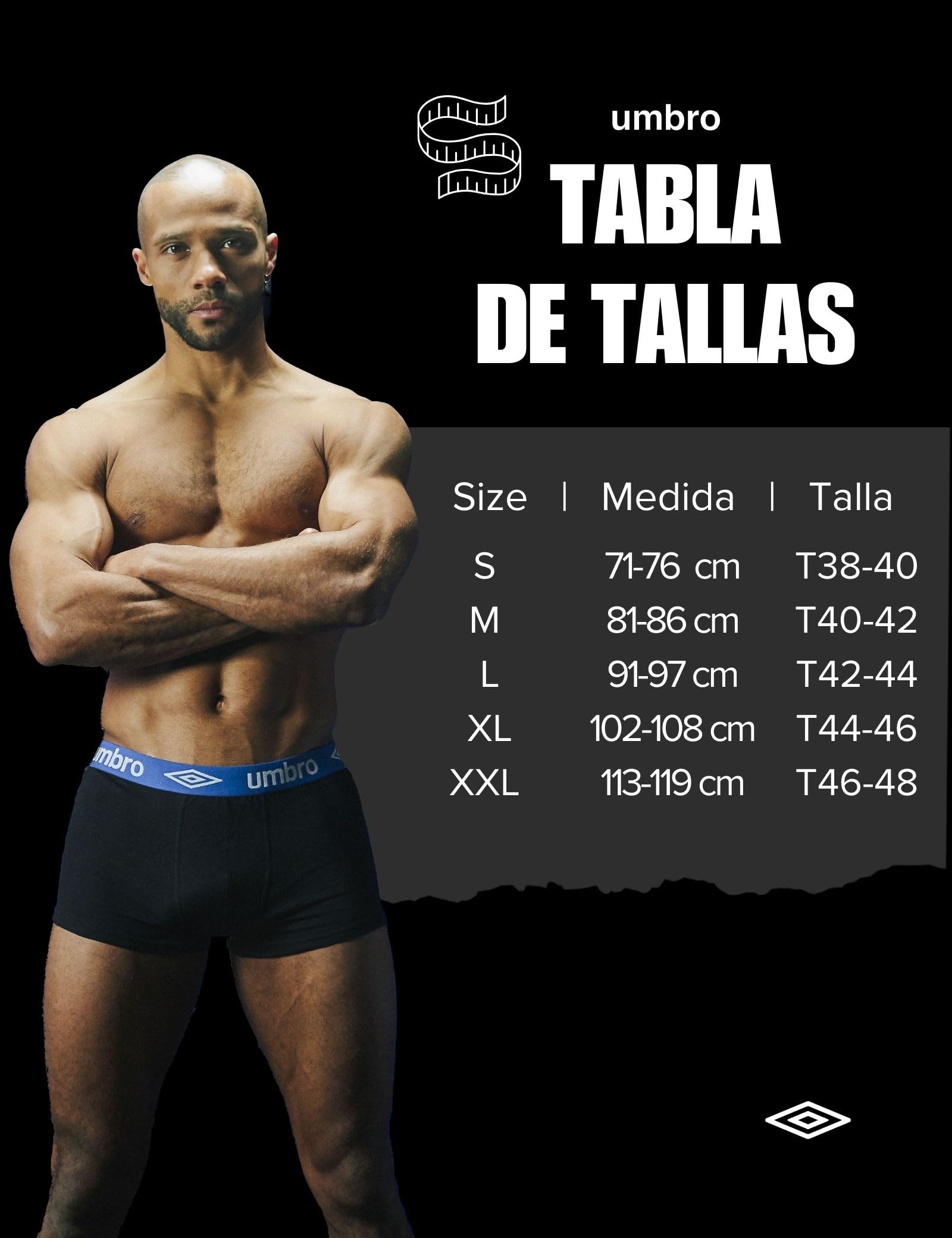 Umbro Calzoncillos Hombre Boxer 100% Algodón, Ropa Interior Hombre, Sostenible, Natural (Lote de 5)