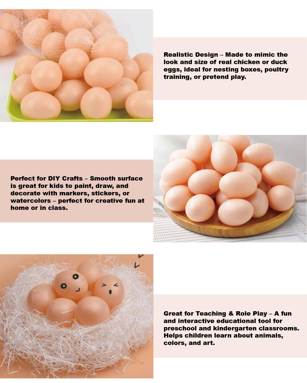 Faux Œufs en Silicone 5 Pièces, Œufs Artificiels Simulation, Aide Ponte Volaille, Œufs Bricolage Peinture Pâques