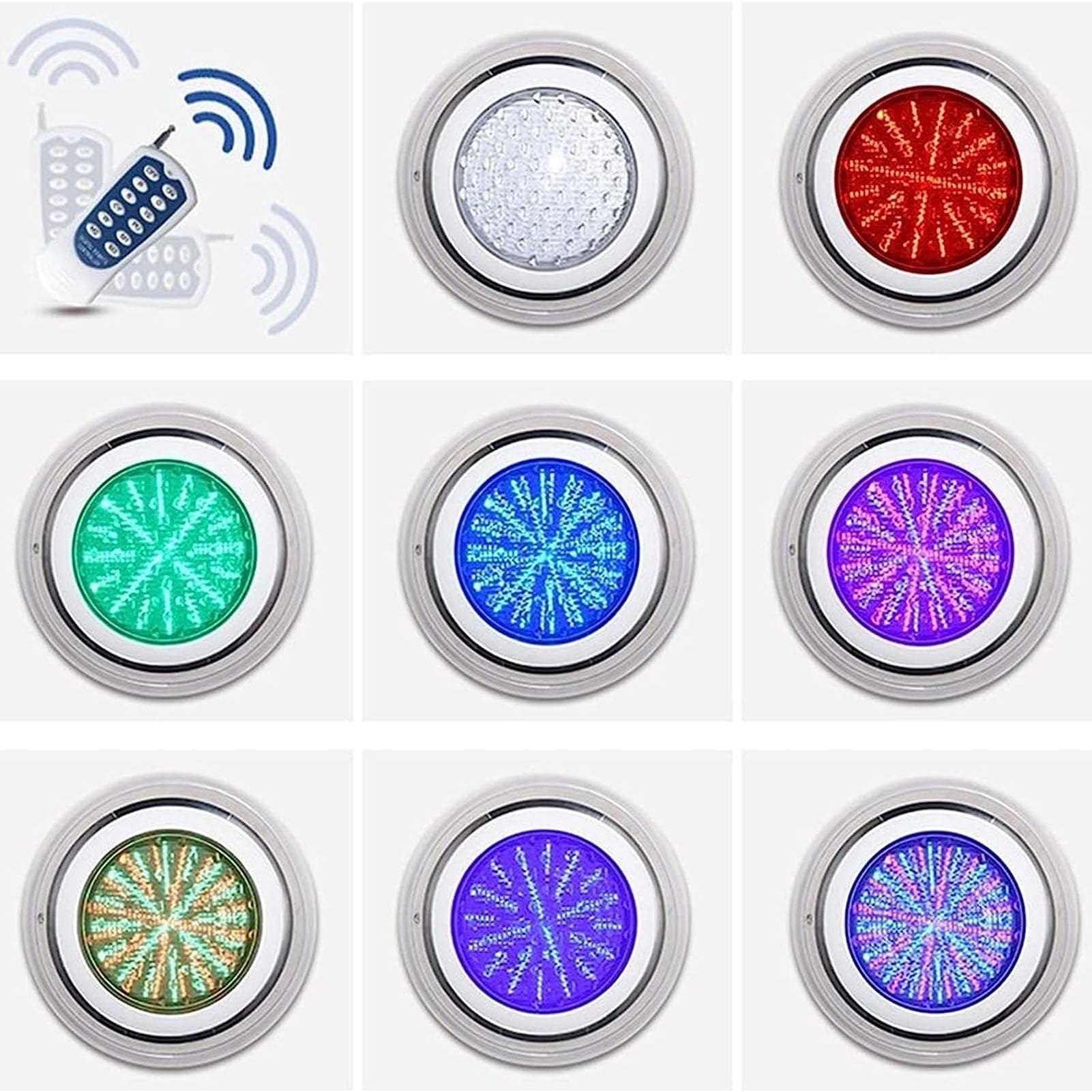 Luce A Fontana Subacquea Ad Anello A LED - Faretti Piscina, Luci da Piscina Subacquee 12V, Luce Fontana Ad Anello Impermeabile IP68, A Cambio Colore RGB(45W)