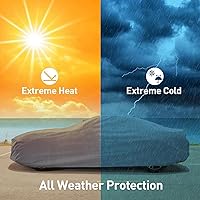 Vista 2 de Funda de coche de 4 capas semi personalizada para Volkswagen Super Beetle 1975-1978 de 2 puertas, ligera, resistente al agua, cobertura completa