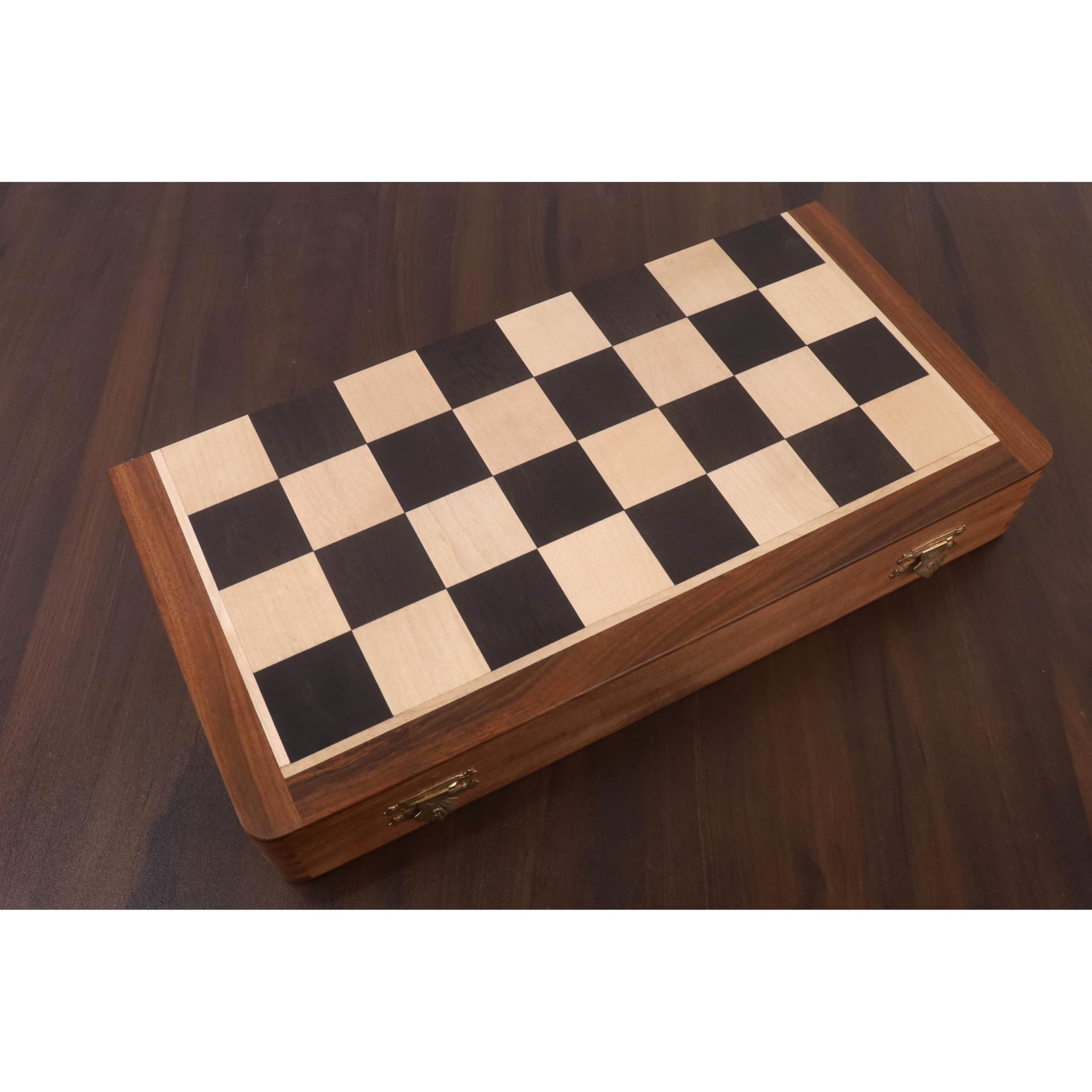 Royal Chess Mall- Set di scacchi da viaggio magnetico della serie Premier da 16 pollici- Scacchiera in legno di ebano e acero con pezzi in bosso ebanizzato
