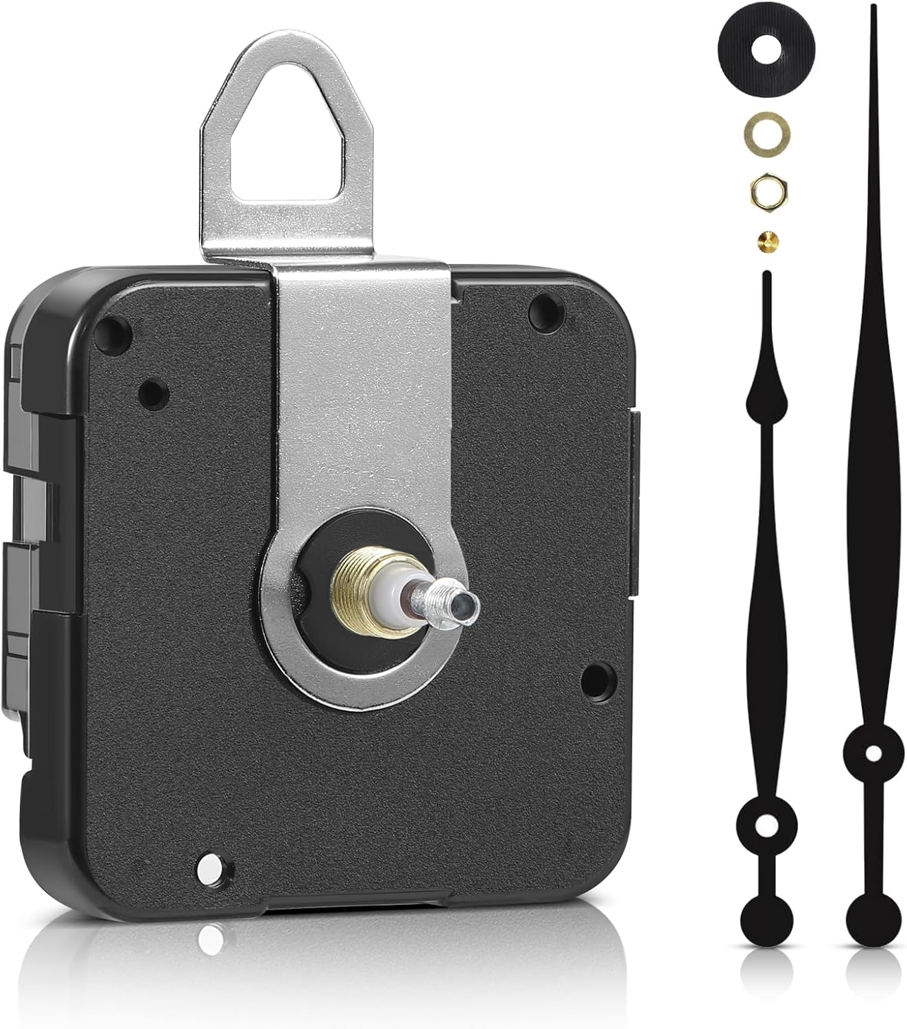 High Torque Clock Movement Mechanism with 18mm (45/64 inch) Shaft Length and 8.19 Inch Long Hands