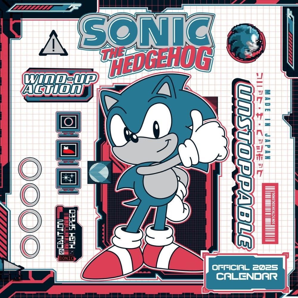 2025 Calendar Sonic The Hedgehog Month to View Sega Square Calendar Official Product