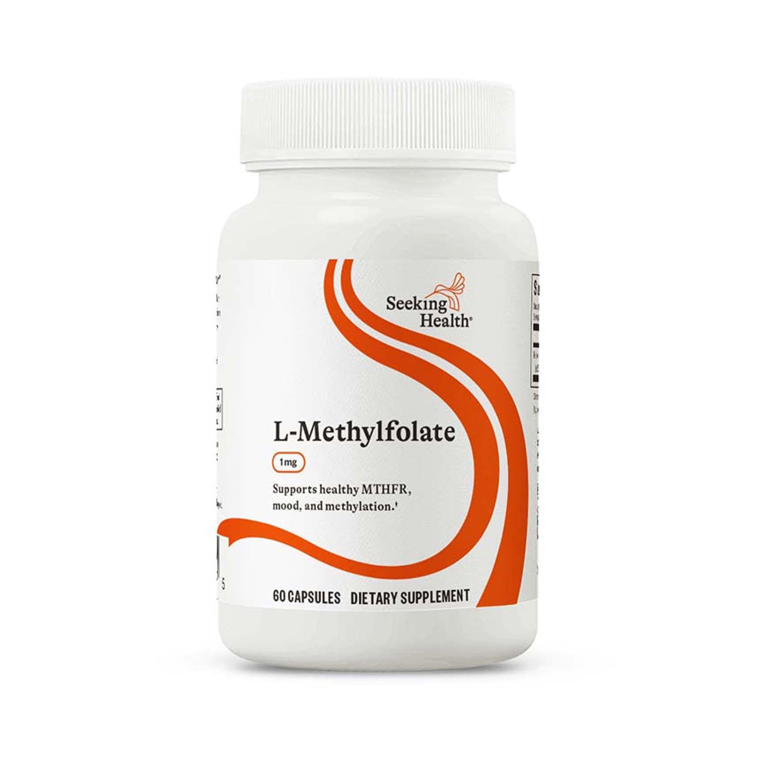Seeking Health L-5-MTHF, Supports Healthy Methylation, Easily Absorbed Methyl Folate Supplement, MTHFR Support Supplement, 1,700 mcg DFE, Vegetarian (60 Capsules)
