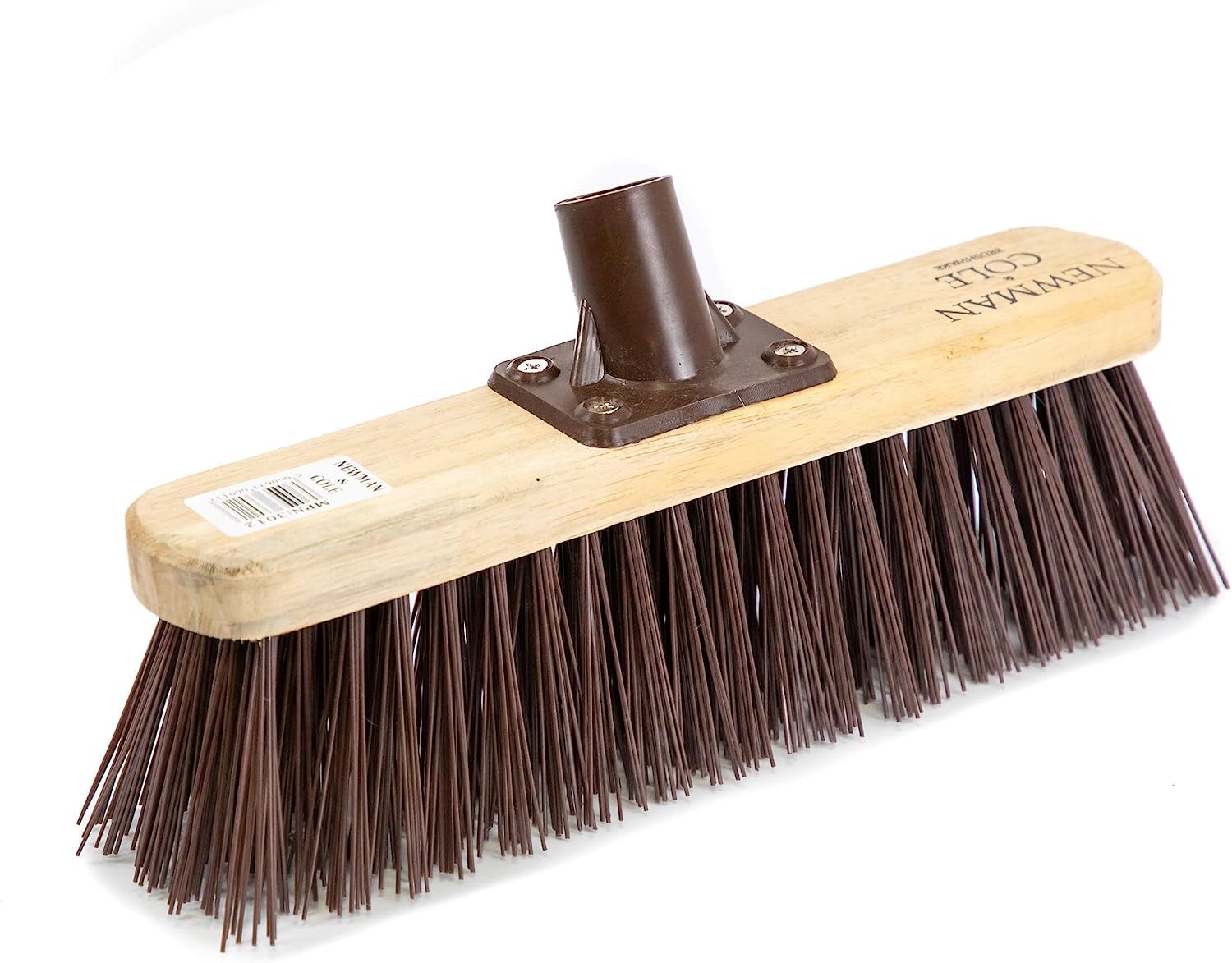 Newman & Cole Tête de balai en bois avec poils synthétiques durs en PVC – Tête de balai de rechange pour balayer de jardin – Tête