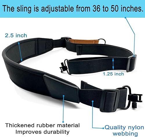 Miniatura 2 de VVAAGG Two-Point Rifle Sling with Swivels, Non-Slip Gun Sling with Adjustable Length Strap