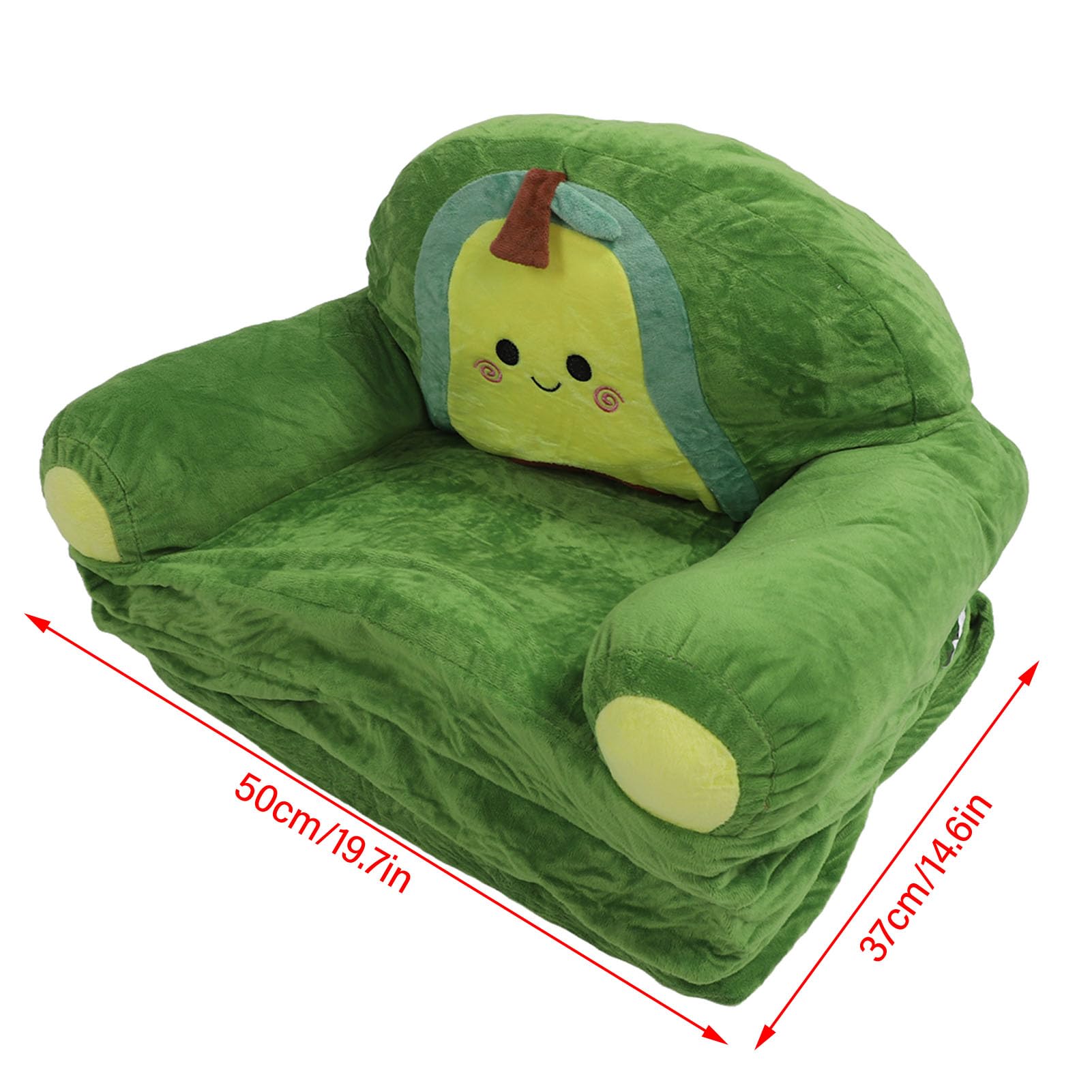 Divano Pieghevole per Bambini, Design Simpatico Cartone Animato, Morbido Divano in Peluche per la Sala Giochi Domestica, 1 unità (Avocado)