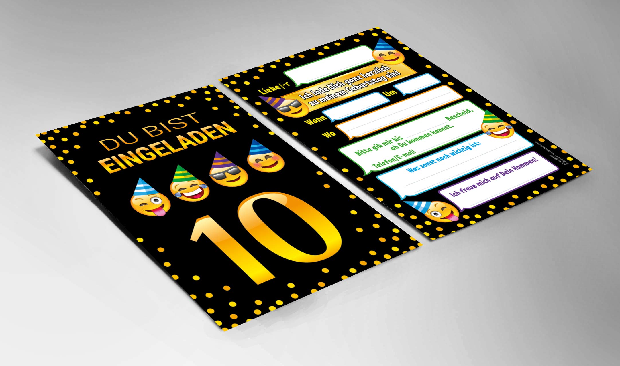 WwongxianB 20 Geburtstagseinladungen Zum 10. – Zum Selbstgestalten, Inkl. Umschläge, Karten 10,2x15,2 Cm Aus 250 G Papier