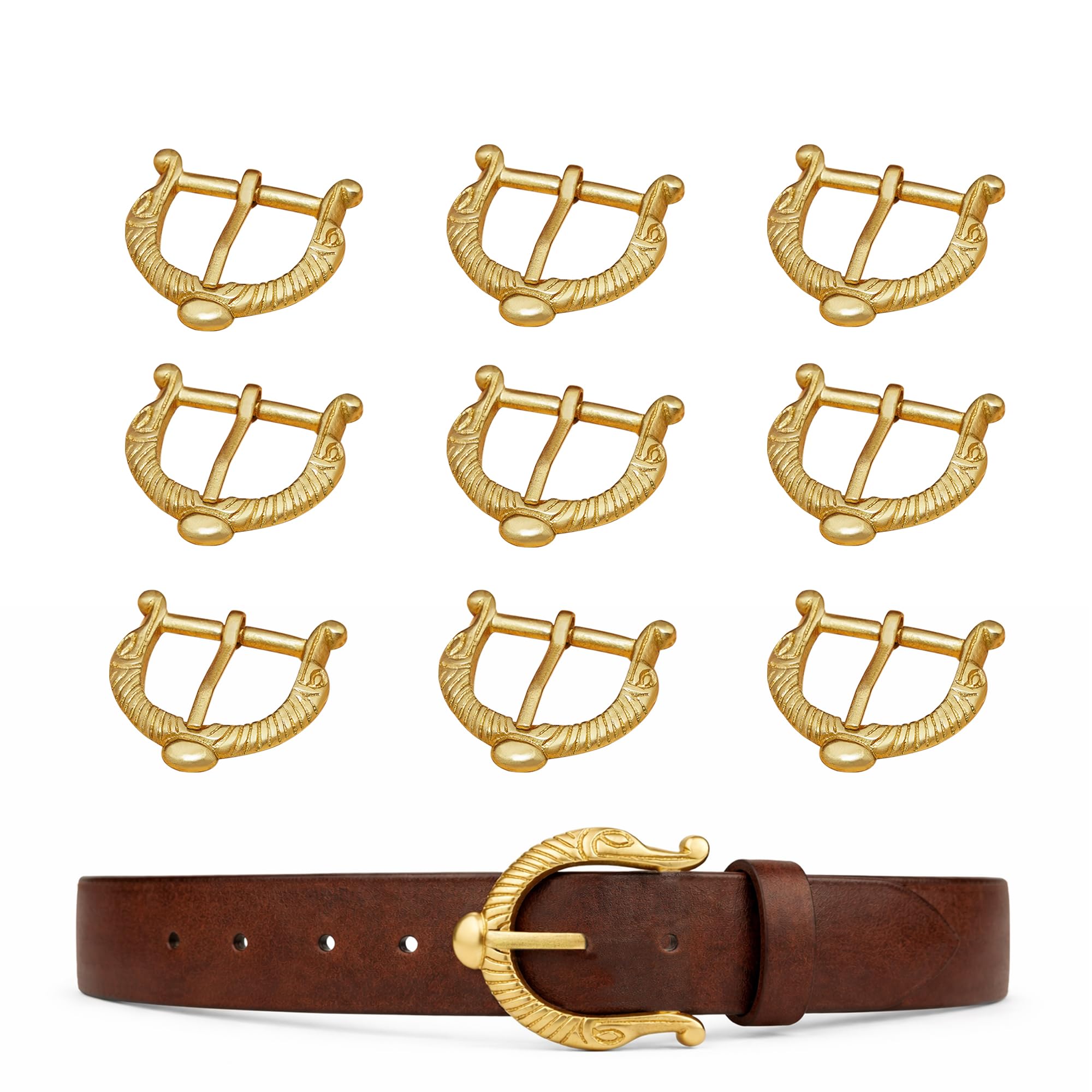 Lord of Battles Medieval Buckles Historical Buckles Brass Belt Buckle Ideal for Reenactment, Historical Events, SCA, LARP (Set of 10 Viking Belt Buckle)