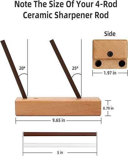 Miniatura 2 de Caja de giro de 4 varillas barra de afilador de cerámica de la herramienta de afilado de cocina barra de afilado manual portátil de cerámica