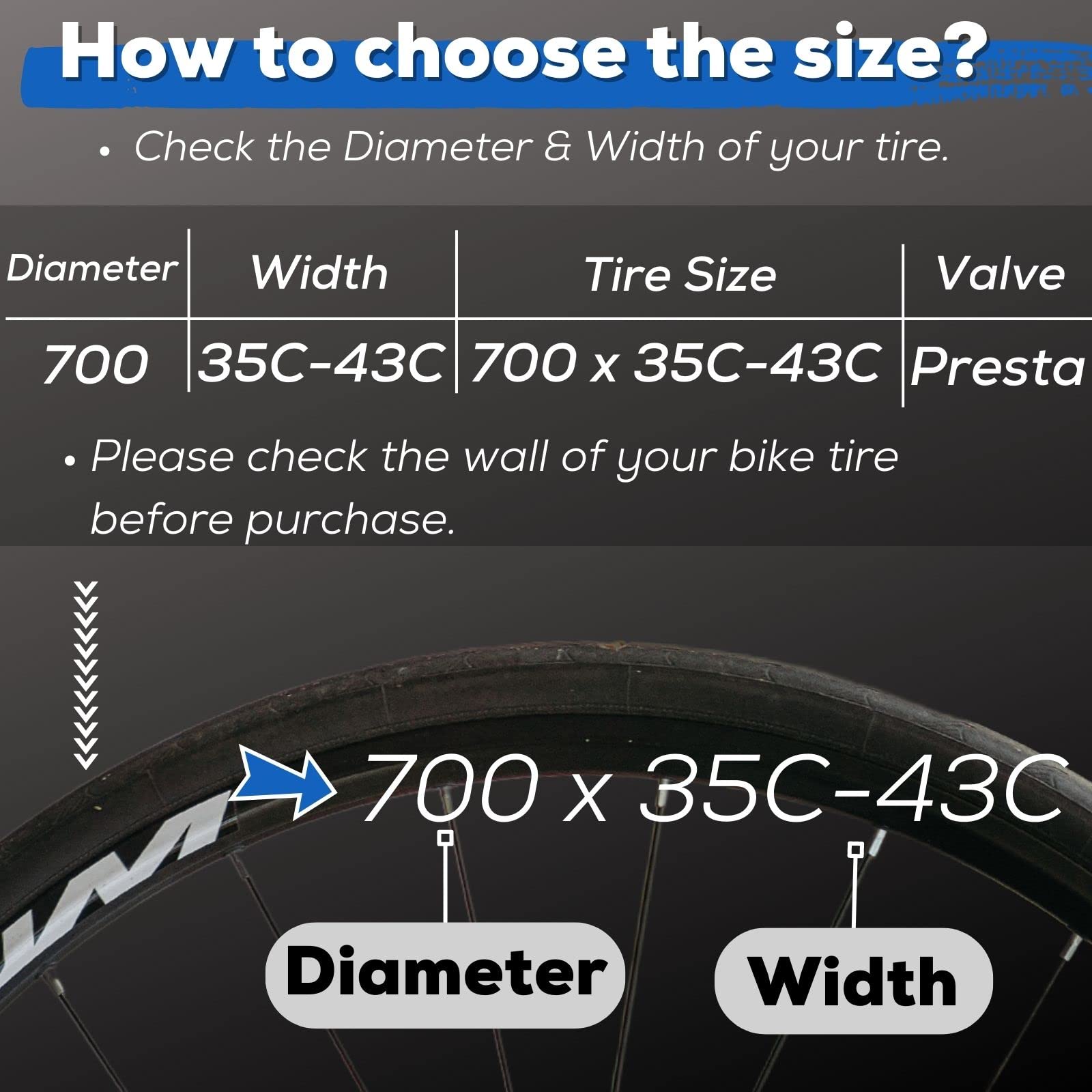 Corki Cycles Road Bike Inner Tubes 700 x 23C 700 x 24C 700 x 25C Presta Valve 60mm 2 Pack