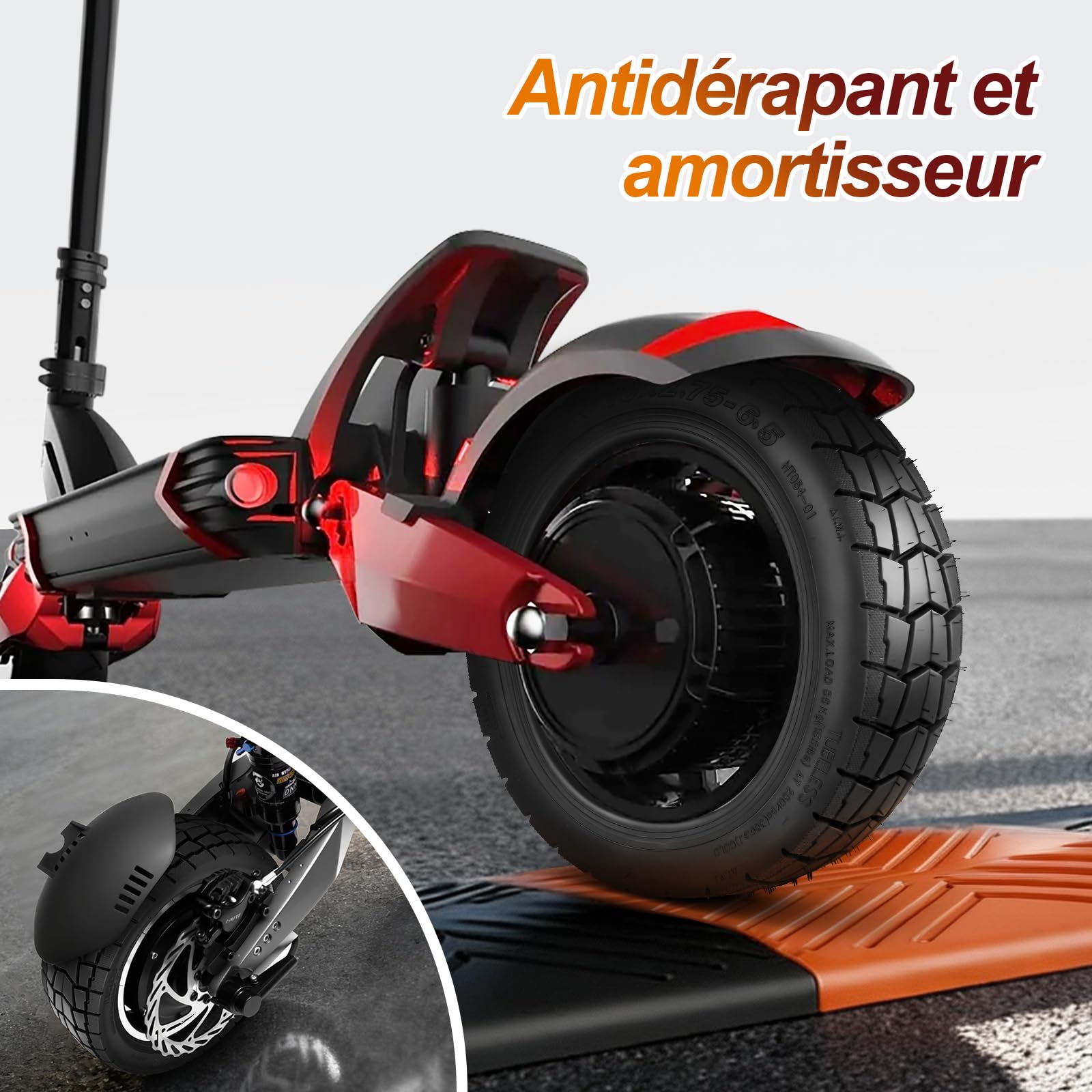 Pneu à vide 10x2.75-6.5 pour Speedway 5/Dualtron 3/Zero 10X/VSETT, pneu sans chambre à air, pneu avant/de secours pour skateboard électrique 10 pouces
