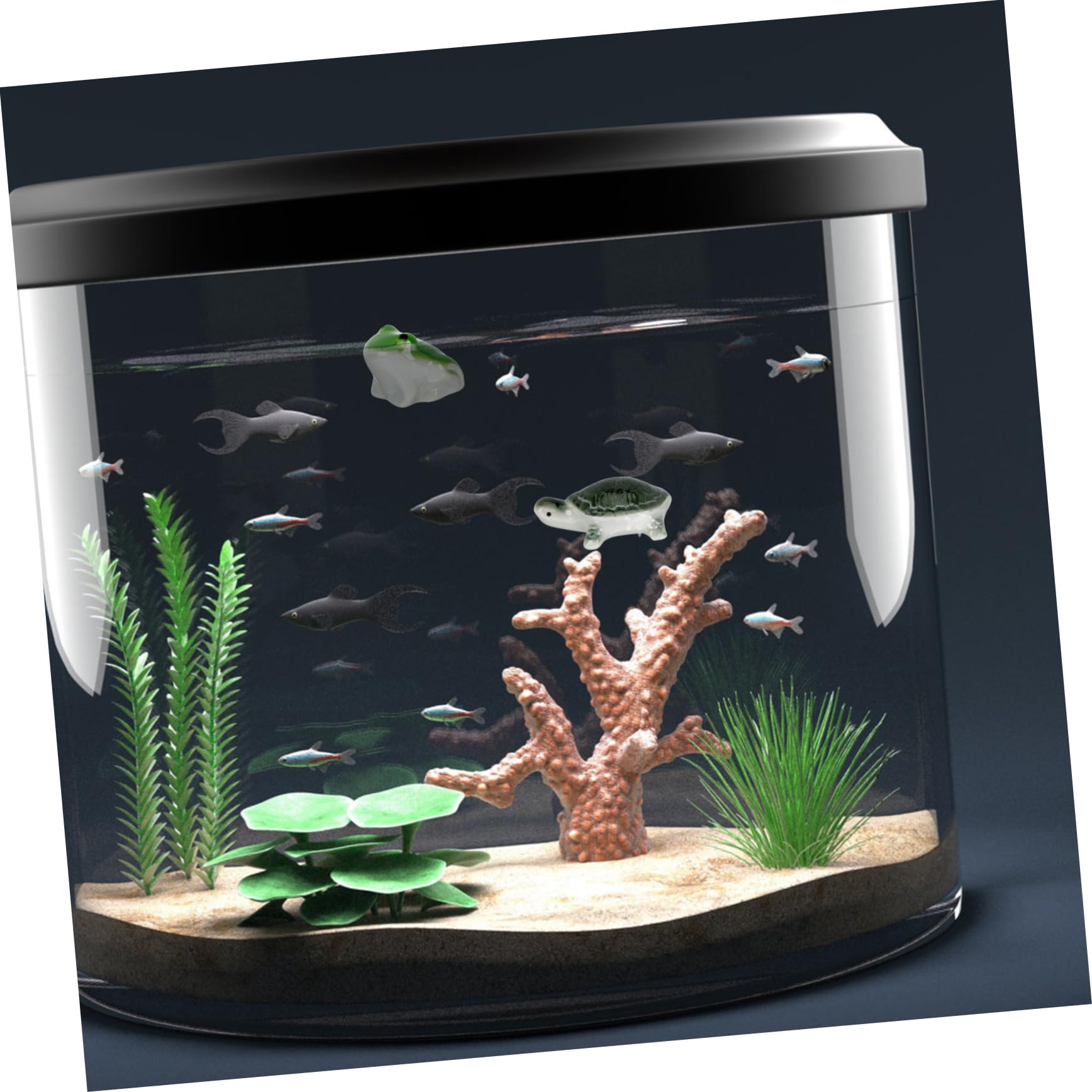 BESPORTBLE 15stücke Keramische Tierfiguren Für Aquarien Schwimmende Dekorationen Porzellan Für Fische Schildkröten Und Frösche Aquarienaccessoires Verschönerung Ihres Fischbeckens
