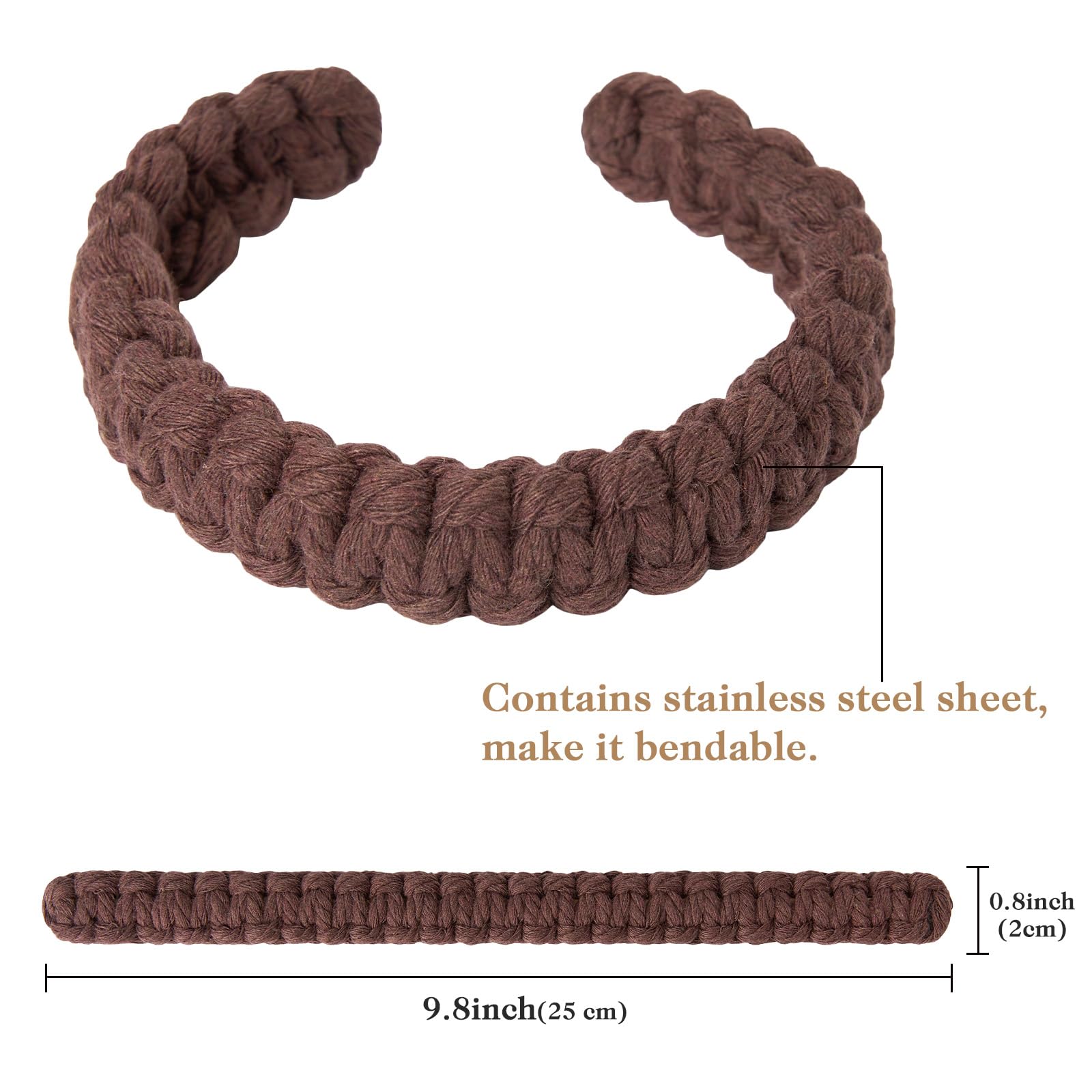 Pretty Jolly 2 Pack Natural Cotton Rope Curtain Tiebacks Farmhouse Rustic Style Decorative Drape Tie Backs Handmade Braided Curtain Holdbacks for Home Sheer/Light Weight Drapery (C-Coffee-S) - Image 4