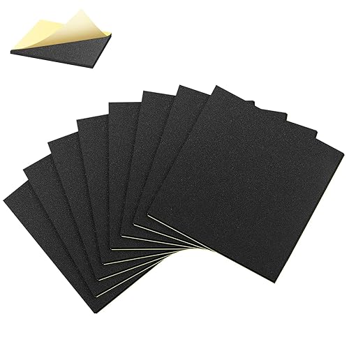 Miniatura 10 de FIFIFO Hojas de espuma Neaprene, acolchado de espuma de alta densidad de 12 x 8 pulgadas, hoja de goma adhesiva antideslizante, insonorizadas y