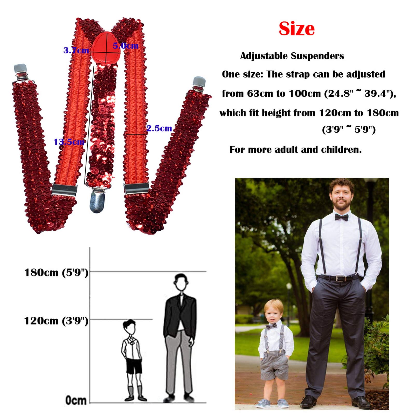 Pajarita y tirantes - Tirantes elásticos ajustables en forma de Y preatados - Accesorios para fiesta de vestir