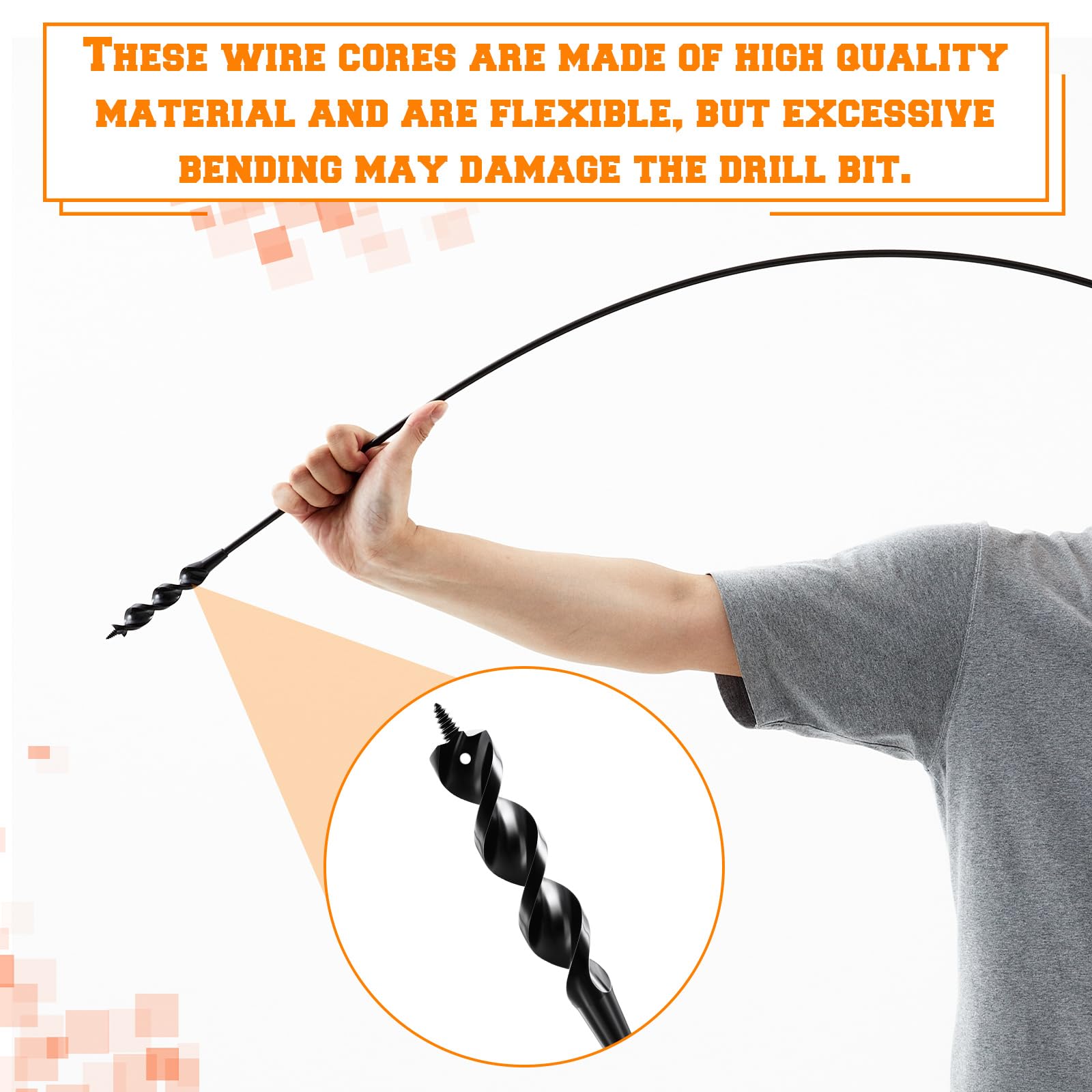 Flexible Drill Bit for Wire Pulling - 54" Auger Bit -4 Flexible Drill Bit for Wire Pulling - 54" Auger Bit -4