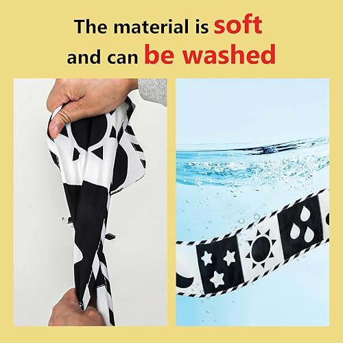 Miniatura 7 de AZEN Juguetes para bebés de alto contraste en blanco y negro, 0-3, 3-6 meses, juguetes para el tiempo boca abajo, juguetes para bebés recién nacidos