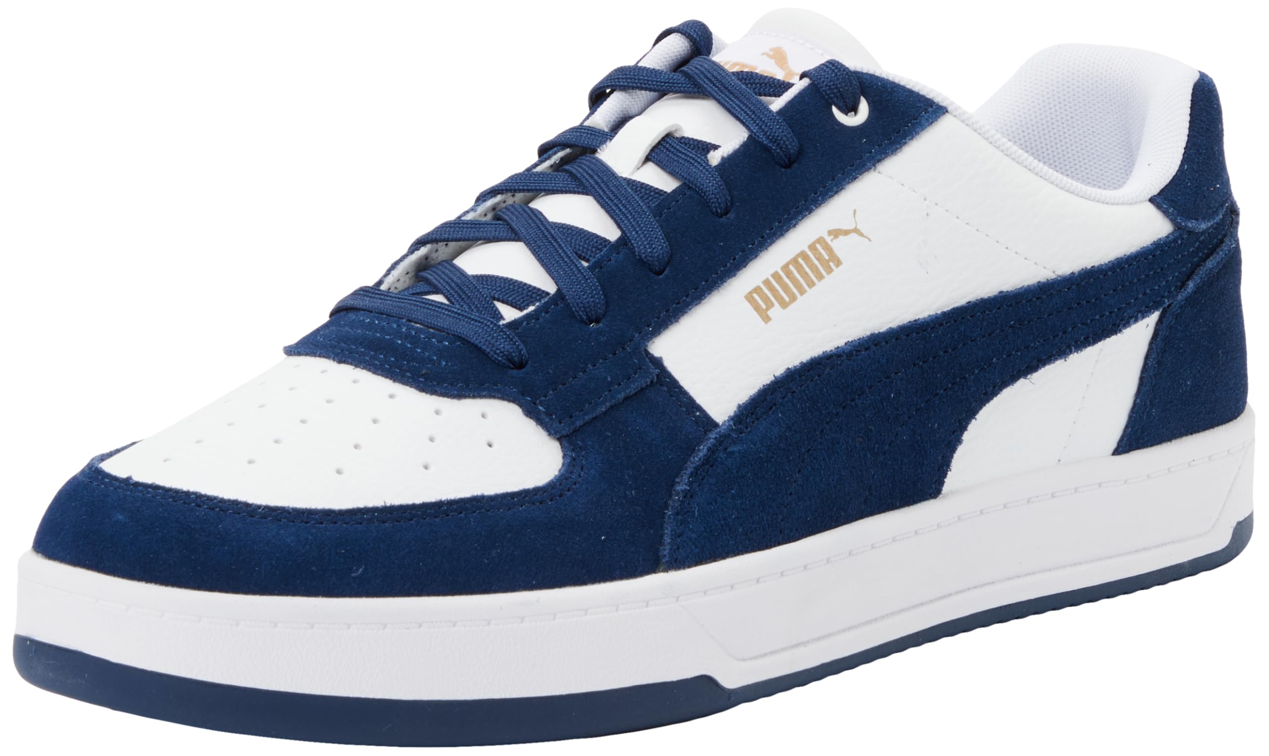 PUMA Unisex CAVEN 2.0 Mono Sneaker, White-Persian Blue Gold, 36.5 EU, Weißes persisches Blau Gold, 36 EU