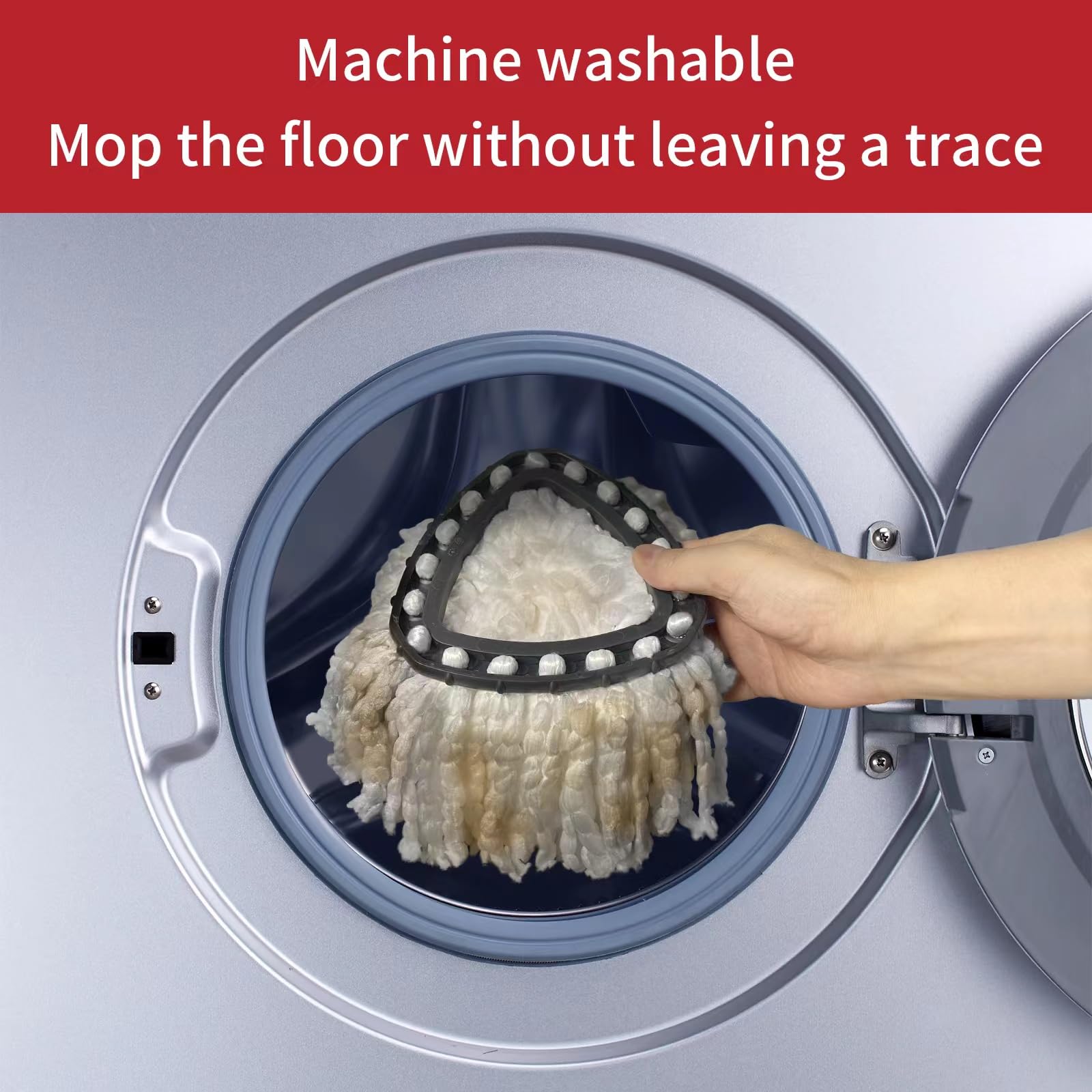 Spin Mop Replace Head Base, Handle Compatible with O Cedar EasyWring Microfiber Spin Mop,6 Mop Refills Replacement Heads, 30-58" Mop Handle and 1 Mop Base Combo Set (White,1-Tank System)484609067949772803