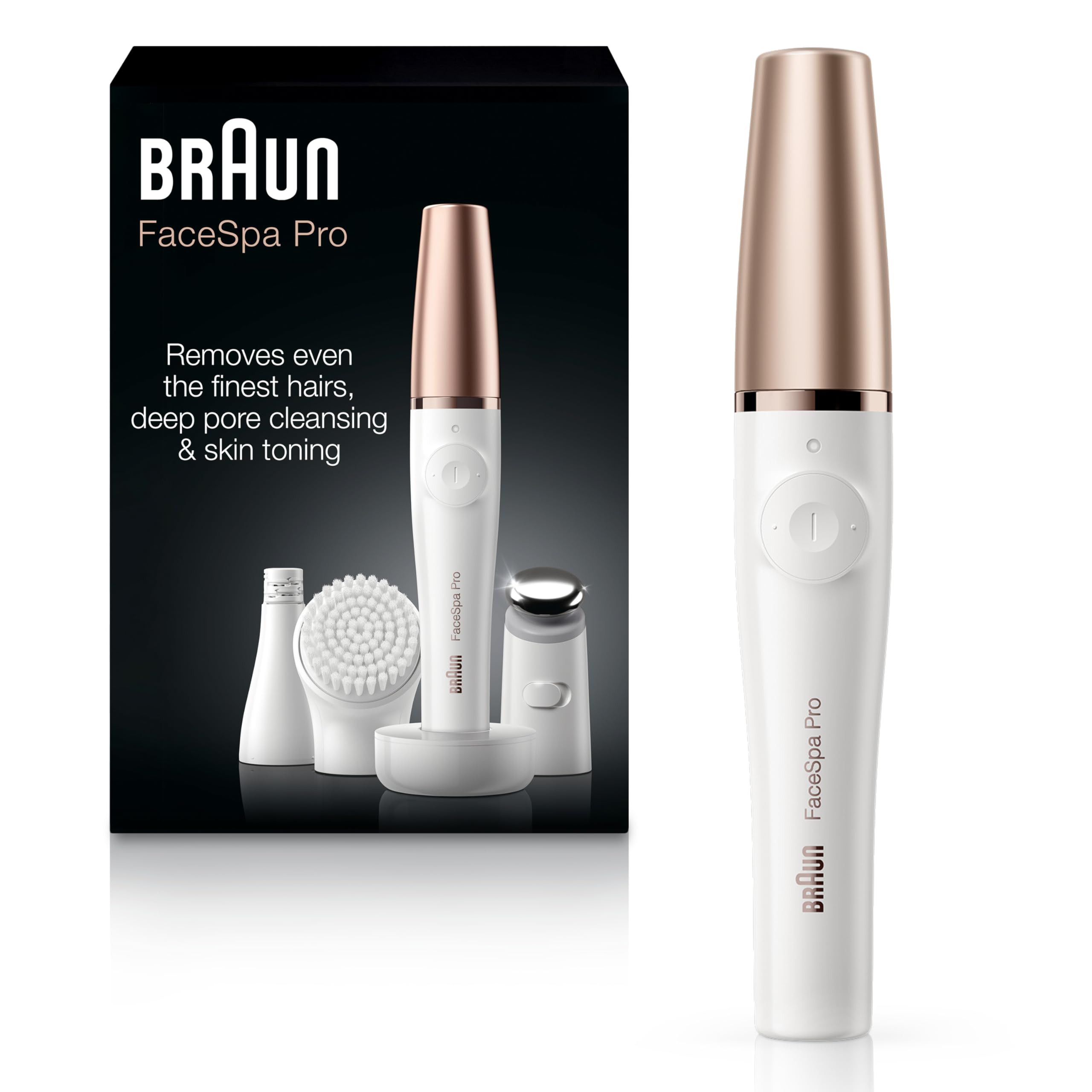 【美品】BRAUN FaceSpa Pro SE911／1〜2回使用／箱あり Braun FaceSpa Pro 911 Facial Epilator White/Bronze – 3-in-1 Facial