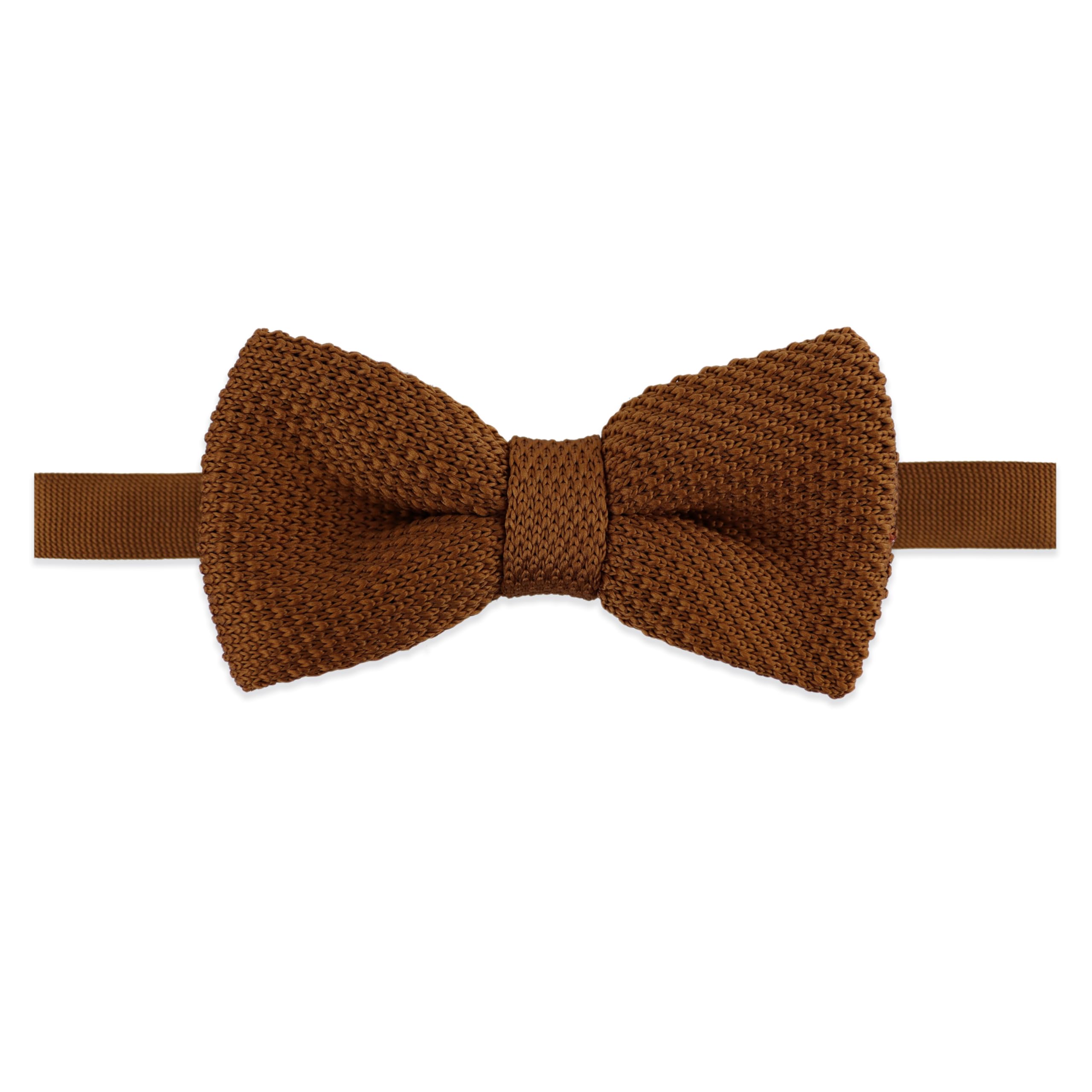 THE GENTS LAB Childrens Adjustable Pre-Tied Bow Tie In 100% Soft Polyester - Many Colours - For Age 3 to 12 (Caramel Brown)