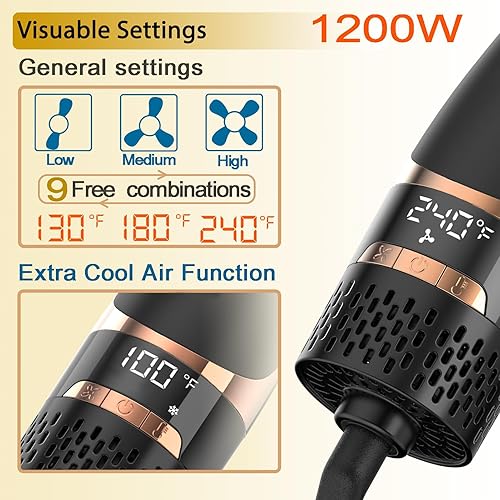 Miniatura 4 de Nicebay Cepillo Secador de Cabello, Cepillo Secador para Mujeres Peinado Rápido, Cepillo de Secado en Un Paso con Pantalla - Menos Encrespamiento,