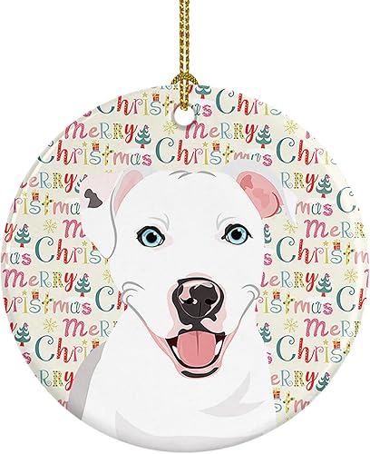 Miniatura 30 de Caroline's Treasures Adorno navideño de husky siberiano en blanco y negro #2 de cerámica para árbol de Navidad, decoración colgante para el hogar,