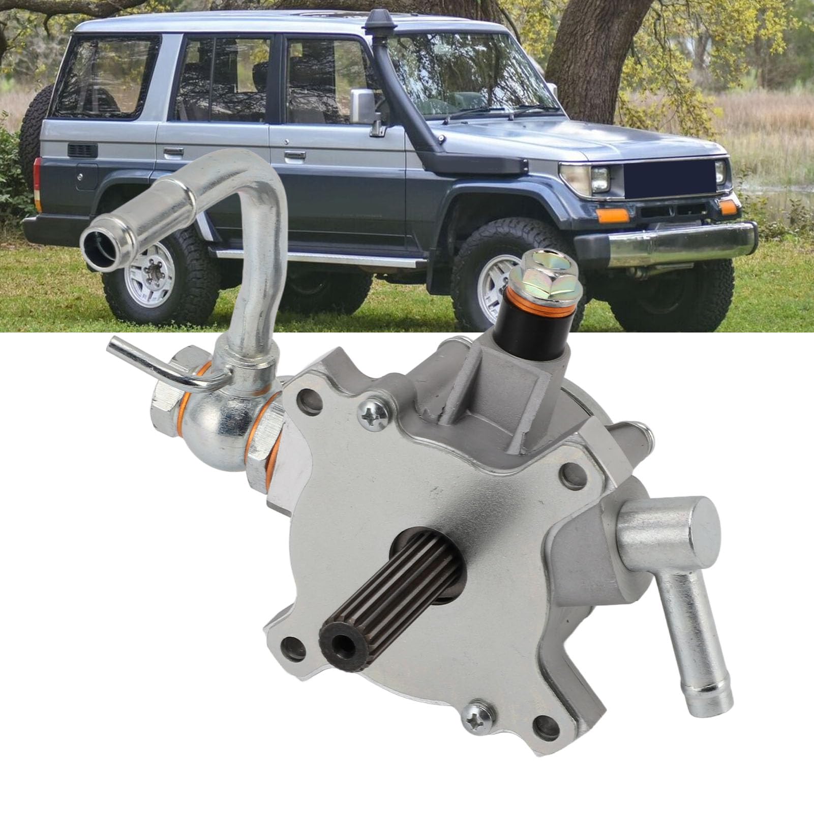 Alomejor Bremsvakuumpumpe, Aluminiumlegierung, Vorderradbremsverstärker-Vakuumpumpe OE 2930054220, Erhöht den Bremsflüssigkeits-Hydraulikdruck Geräuscharm für Hiace 5L 3.0L 1992 Bis 2002