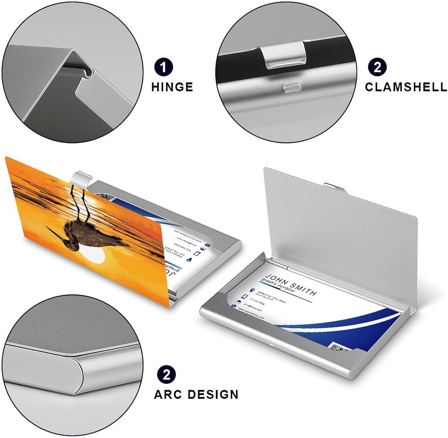 Featured Animals Business Card Case for Women Or Men Snaps Closed Portable Name Holder Credit Card Holder for Business Meeting Use