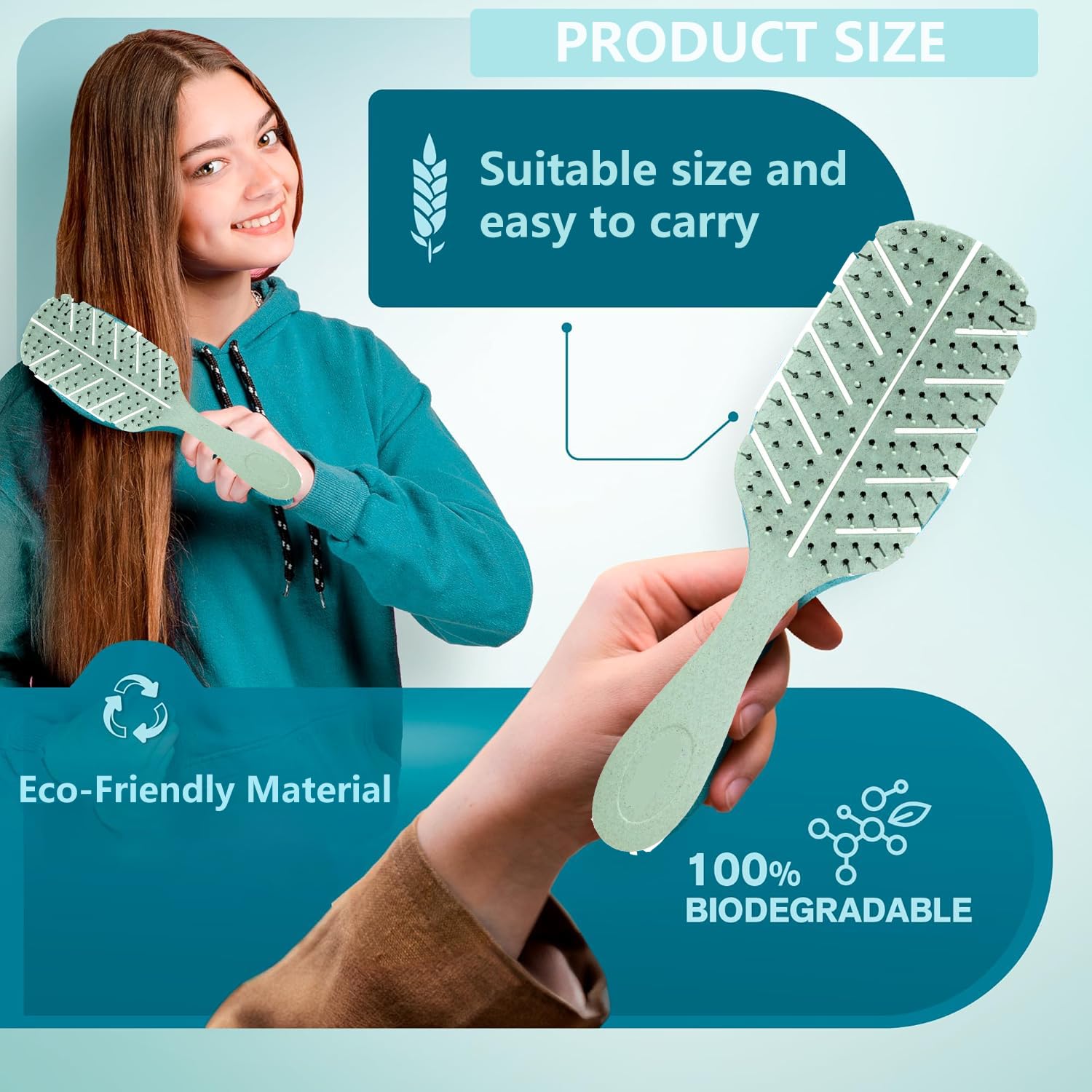 2pcs Curly Hair Brush Set of Z-Shaped Vent Hair Brush for Curly Wavy, and Wet Hair - Image 2