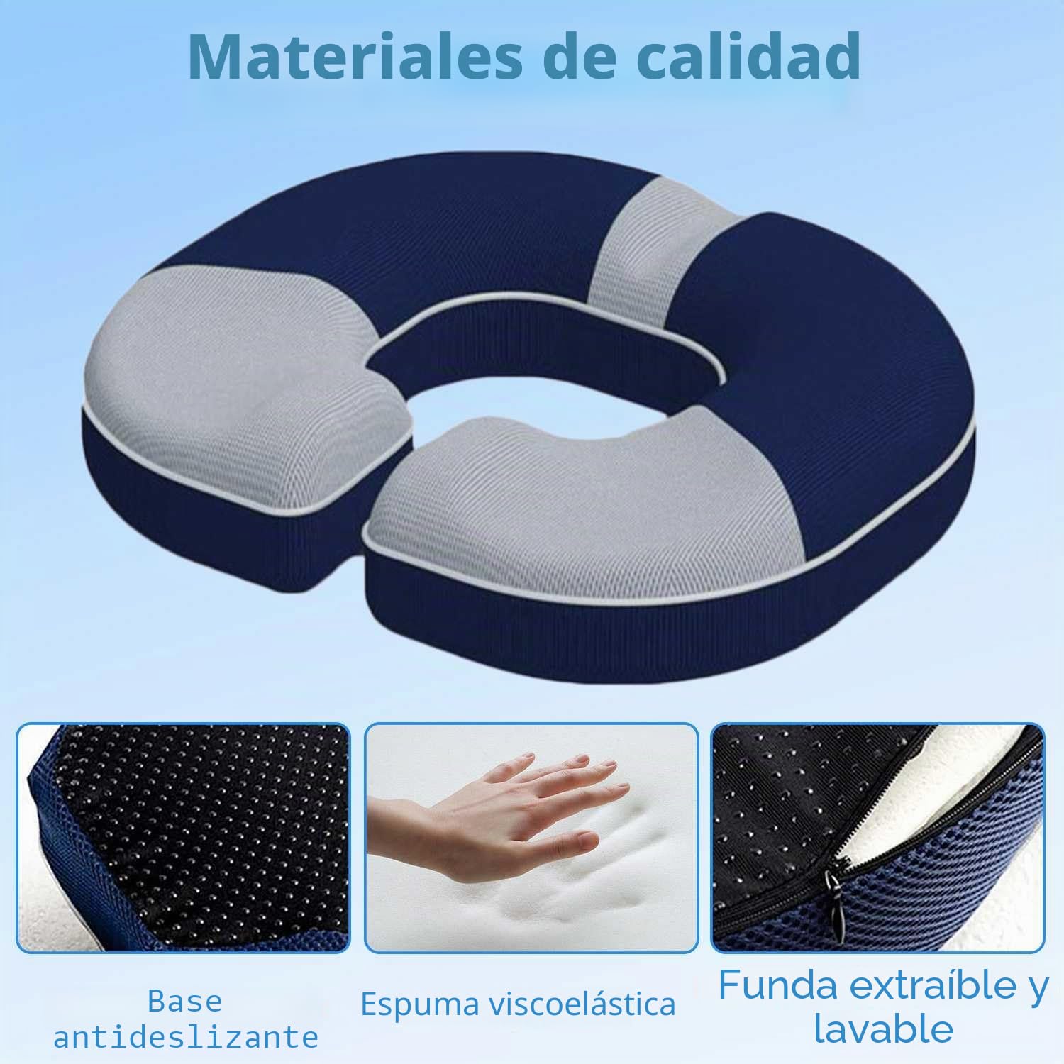 Cojin hemorroides, Cojín de Silla Oficina, Cojín coxis ortopedico con Memoria para Aliviar el Dolor y la Ciática, Cojín de Asiento ergonómico para Silla de Oficina, Silla de Ruedas