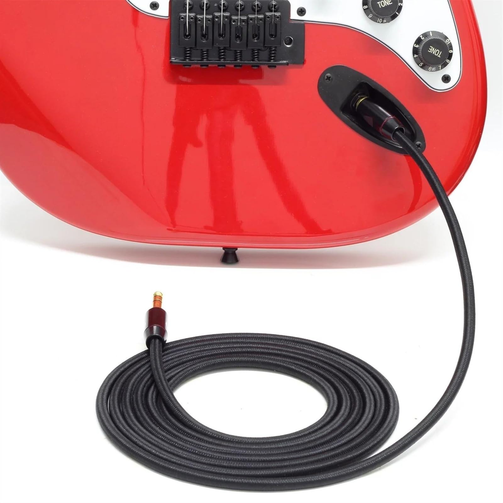 Cavo Audio Jack da 6,5 ​​mm Cavo per Chitarra Bilanciato Maschio-Maschio Intrecciato in Cotone per Amplificatore Mixer Cavo Audio per Strumento Chitarra