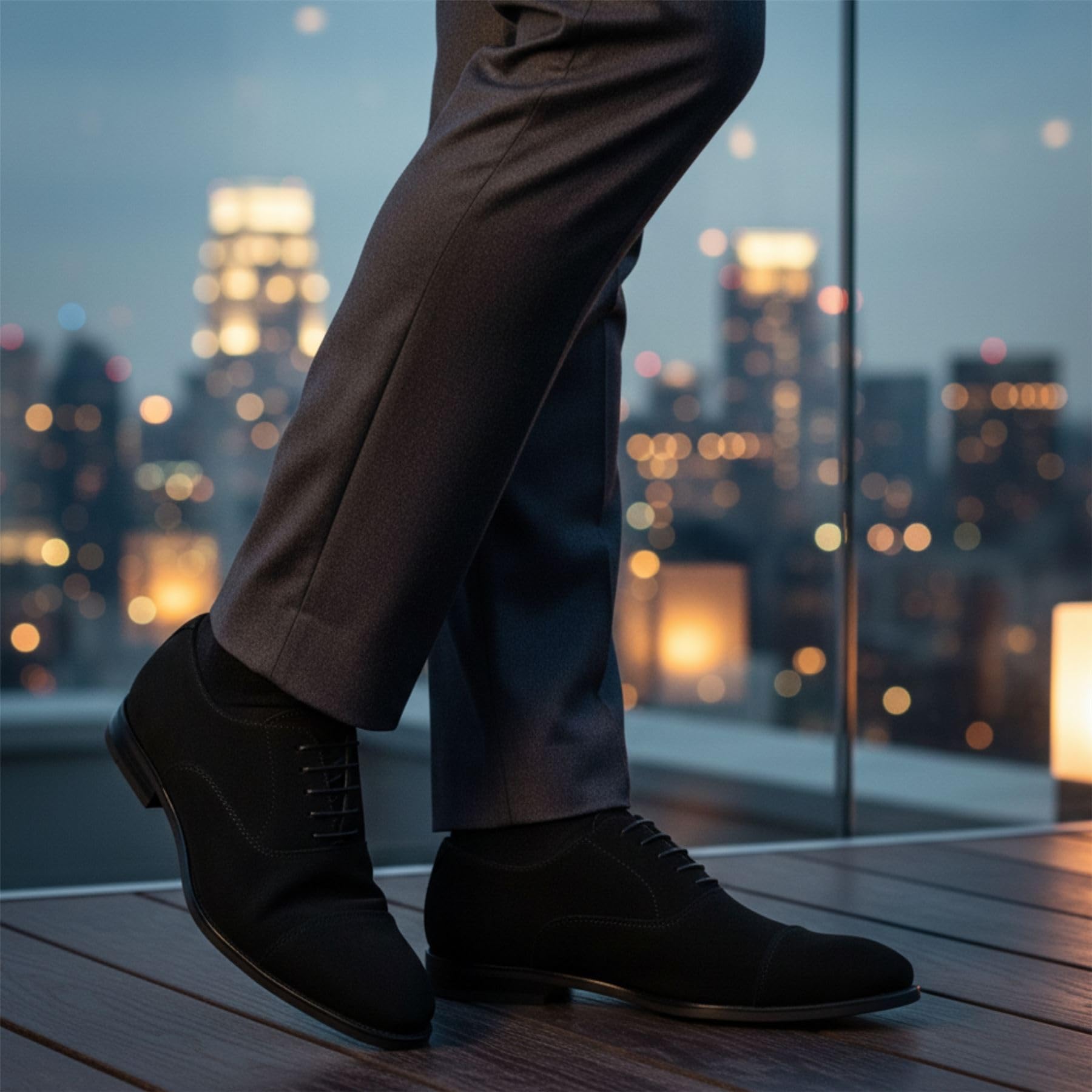 Scarpe Oxford classiche formali da uomo in finta pelle scamosciata con lacci