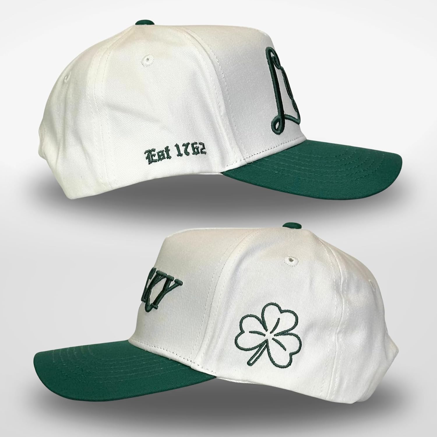 Vintage Seasonal Trucker Hat | Men & Women | Trendy Green & Red Hats | Holiday Christmas St Patricks Day | Cotton | Snapback
