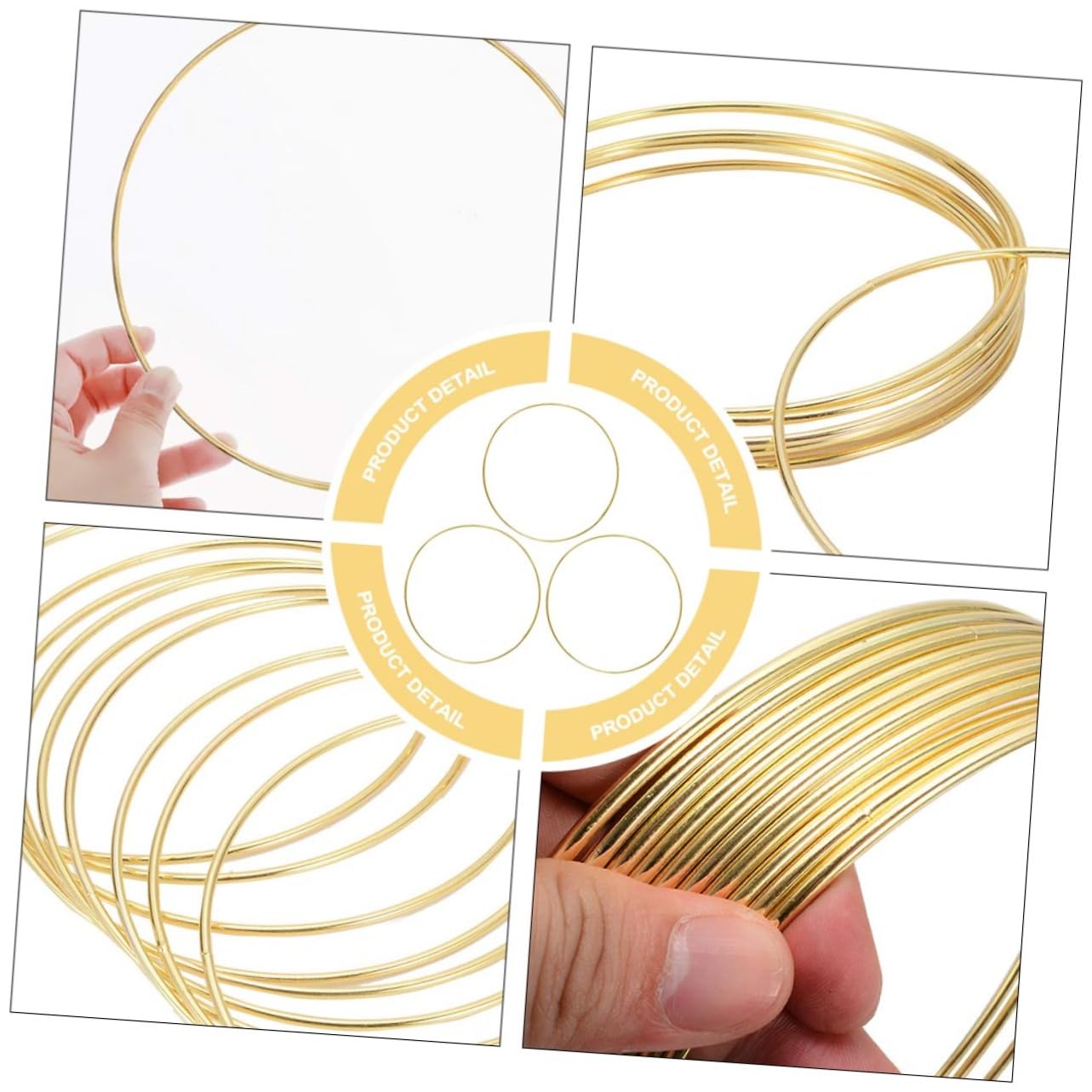 RORPOIR Metal Dreamcatcher Circle Ring Iron Hoops 4pcs DIY Decorative Wire Ring Home Garden Dec