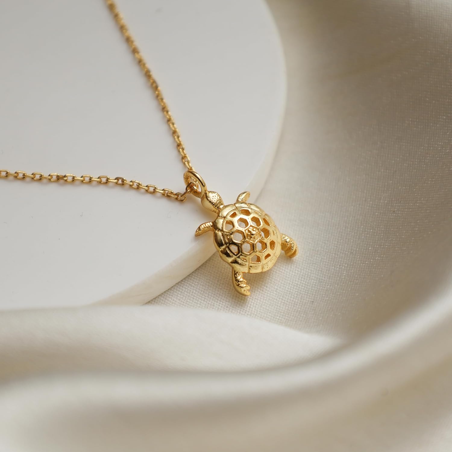 | Gold | 925 Sterling Silver | Dainty Amulet Necklace for Girls | Handmade | 14k Gold Plated | 18 Inch Adjustable Chain | Gift for Her