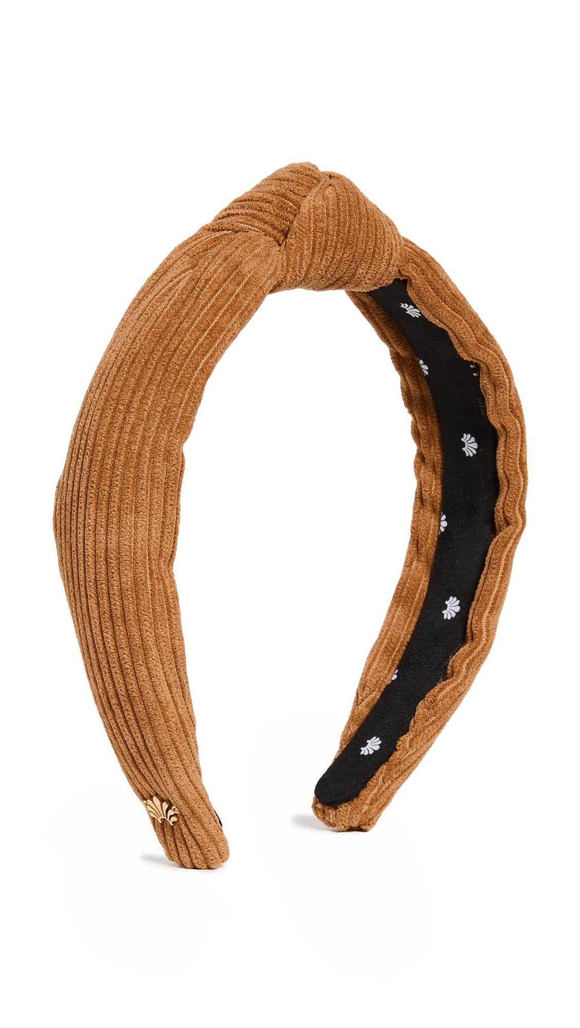 Lele Sadoughi Knotted Headband- Ginger Color FAUX LEATHER HEADBAND Lele Sadoughi Faux Leather Pearl Knotted Headband in Ginger  main image 4