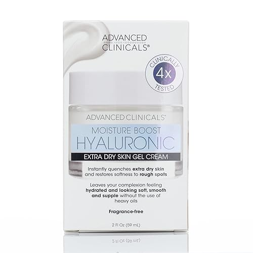 Miniatura 4 de Advanced Clinicals Crema facial de ácido hialurónico loción de hidratación para la cara, crema hidratante para el cuidado de la piel para piel seca,