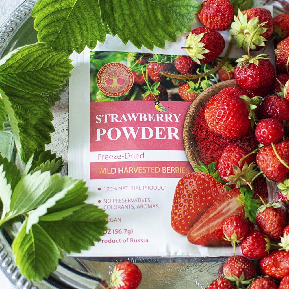 Wild Harvested Strawberry Freeze-Dried Powder – 2 Oz – Natural Strawberry Powder, No added sugar, No GMOs - Image 3