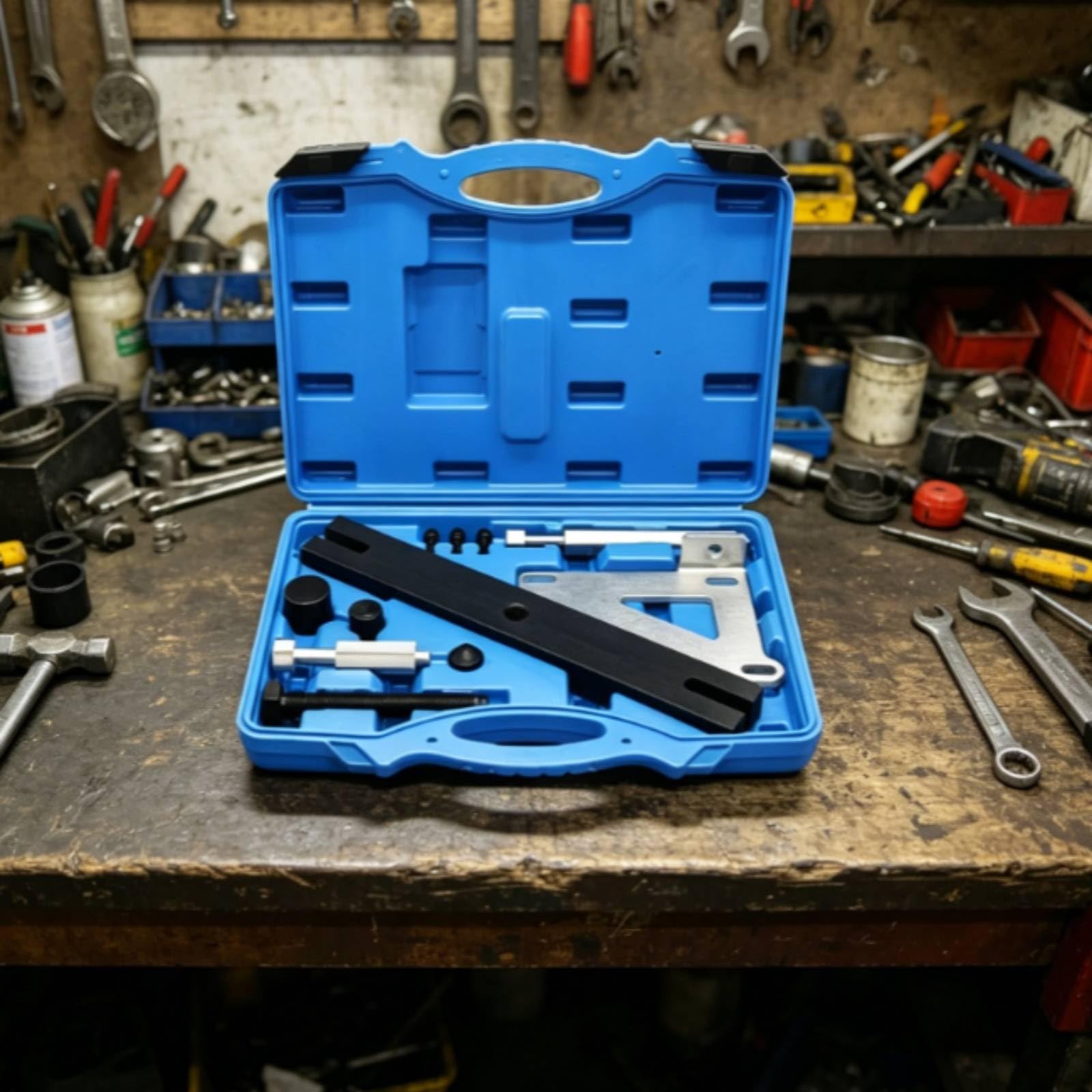 Qianly Kit de Transmisiones Herramienta Twinclutch Juego Automotriz Set Profesional con Barra Varilla Adaptadores y Estuche Moldeado de Acero Cromo Adecuado