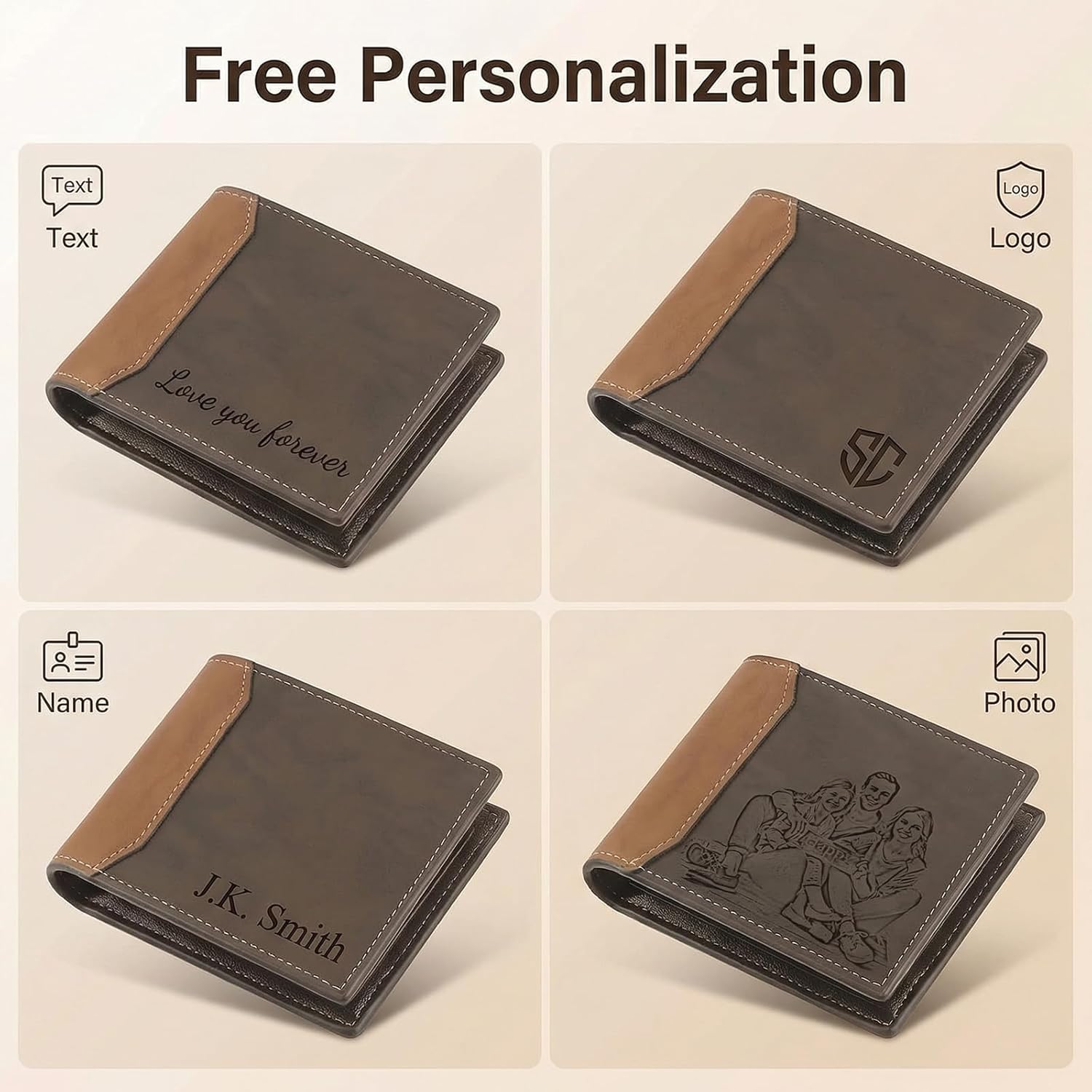 24 Pcs Leather Photo Wallets for Men Bulk-PU Leather Bifold Wallets for DIY/Dad Husband Son/Employees Coworkers/Father's Day/Graduation/Teacher Appreciation/Retirement/Birthday Gifts(Coffee)